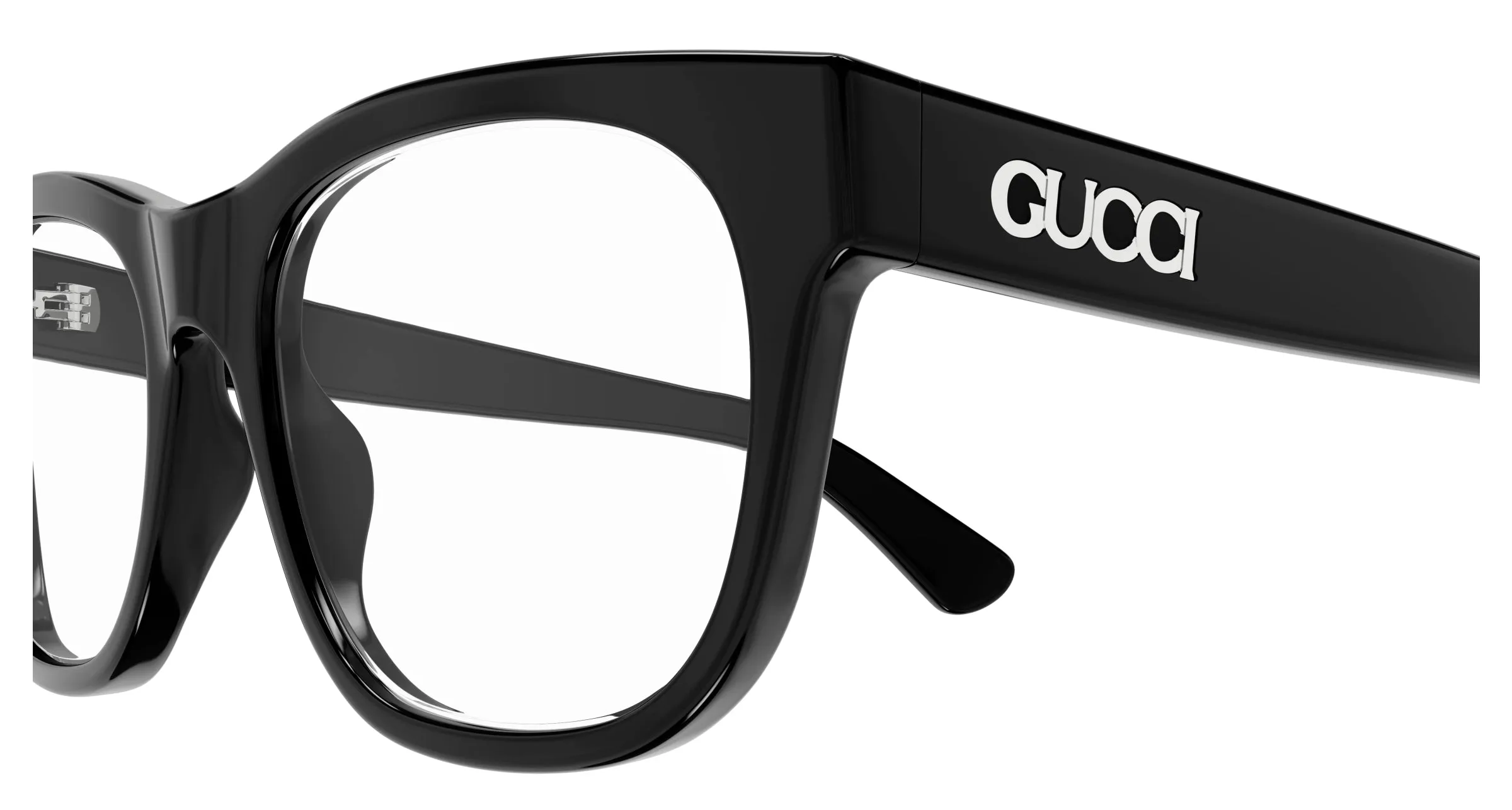 Gucci GG1796O 001 Montature da vista Acetato Nero Trasparente Squadrata - immagine 3