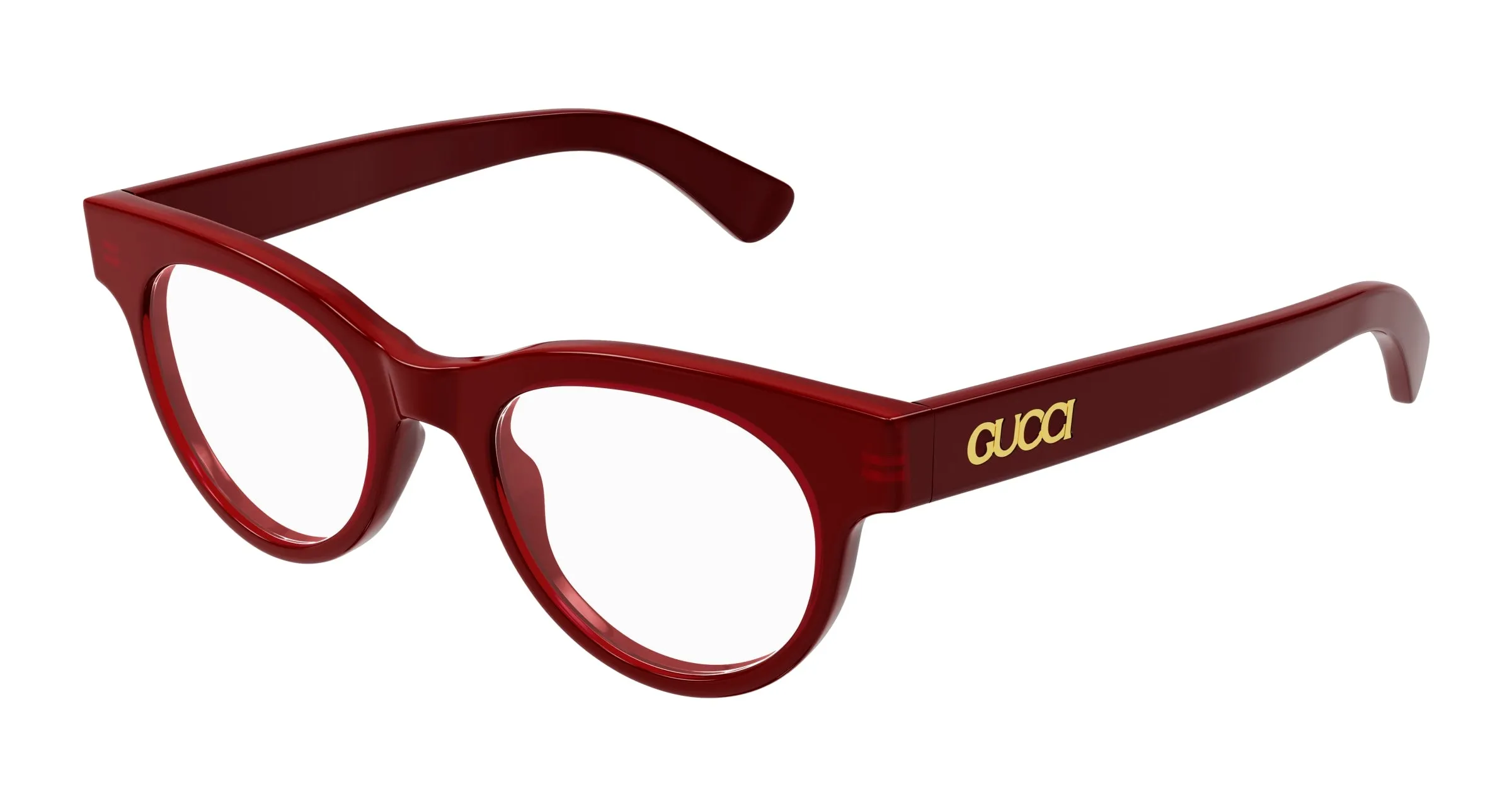Gucci GG1792O 004 Montature da vista Acetato Rosso Trasparente Rotonda - immagine 1