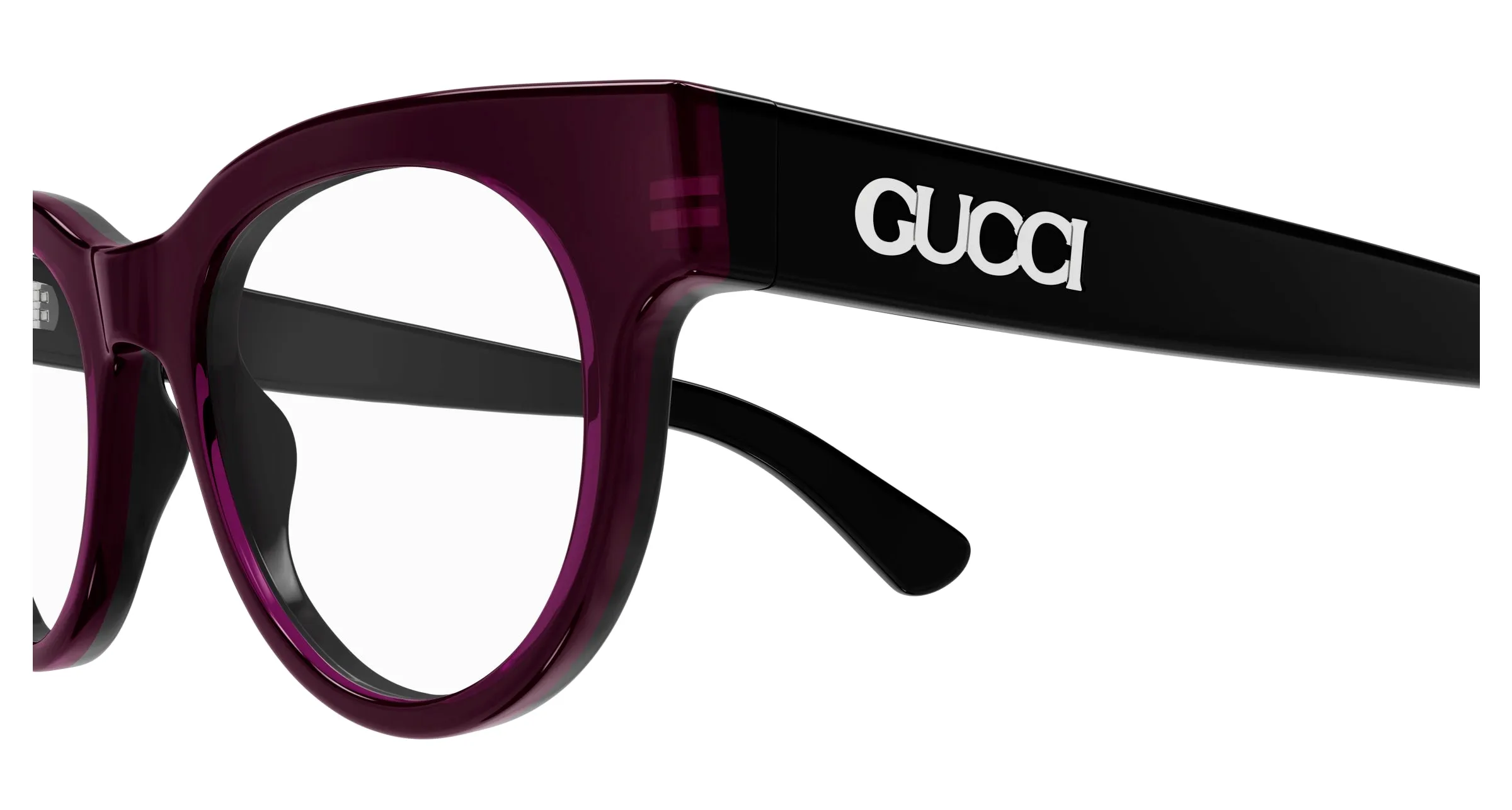 Gucci GG1792O 003 Montature da vista Acetato Nero Trasparente Rotonda - immagine 3