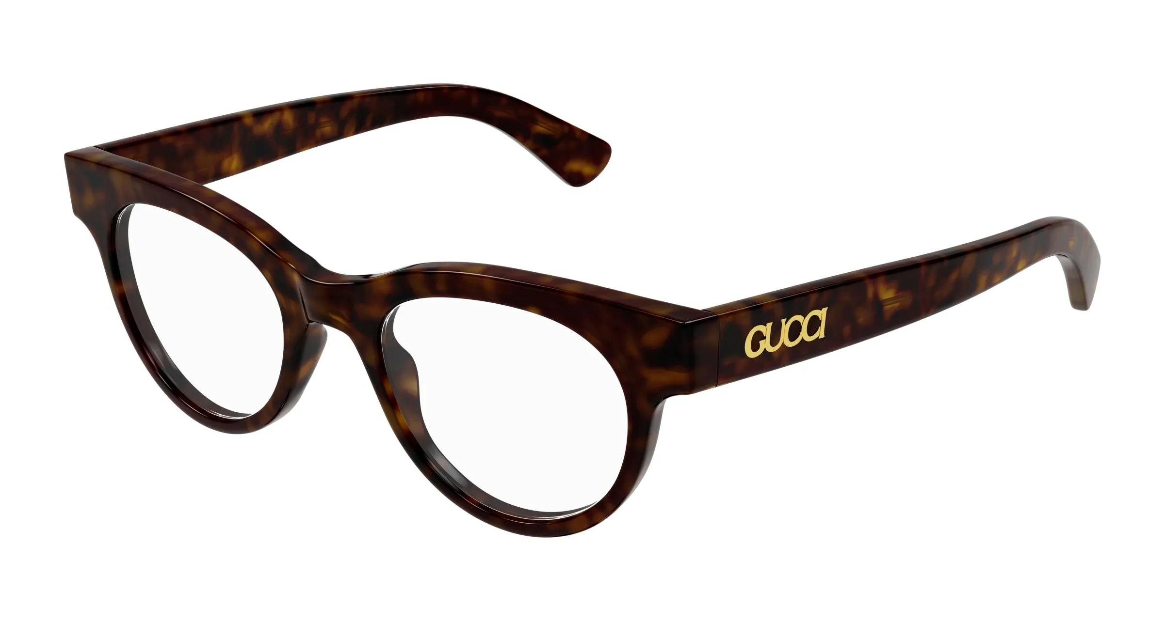 Gucci GG1792O 002 Montature da vista Acetato Havana Trasparente Rotonda - immagine 1