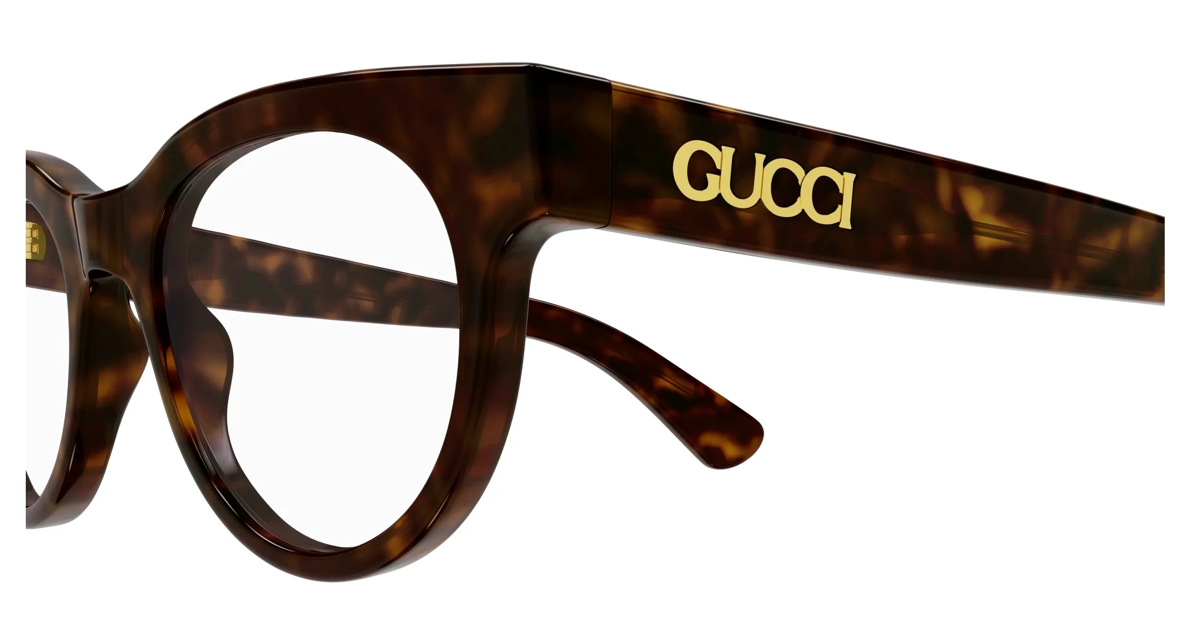 Gucci GG1792O 002 Montature da vista Acetato Havana Trasparente Rotonda - immagine 3