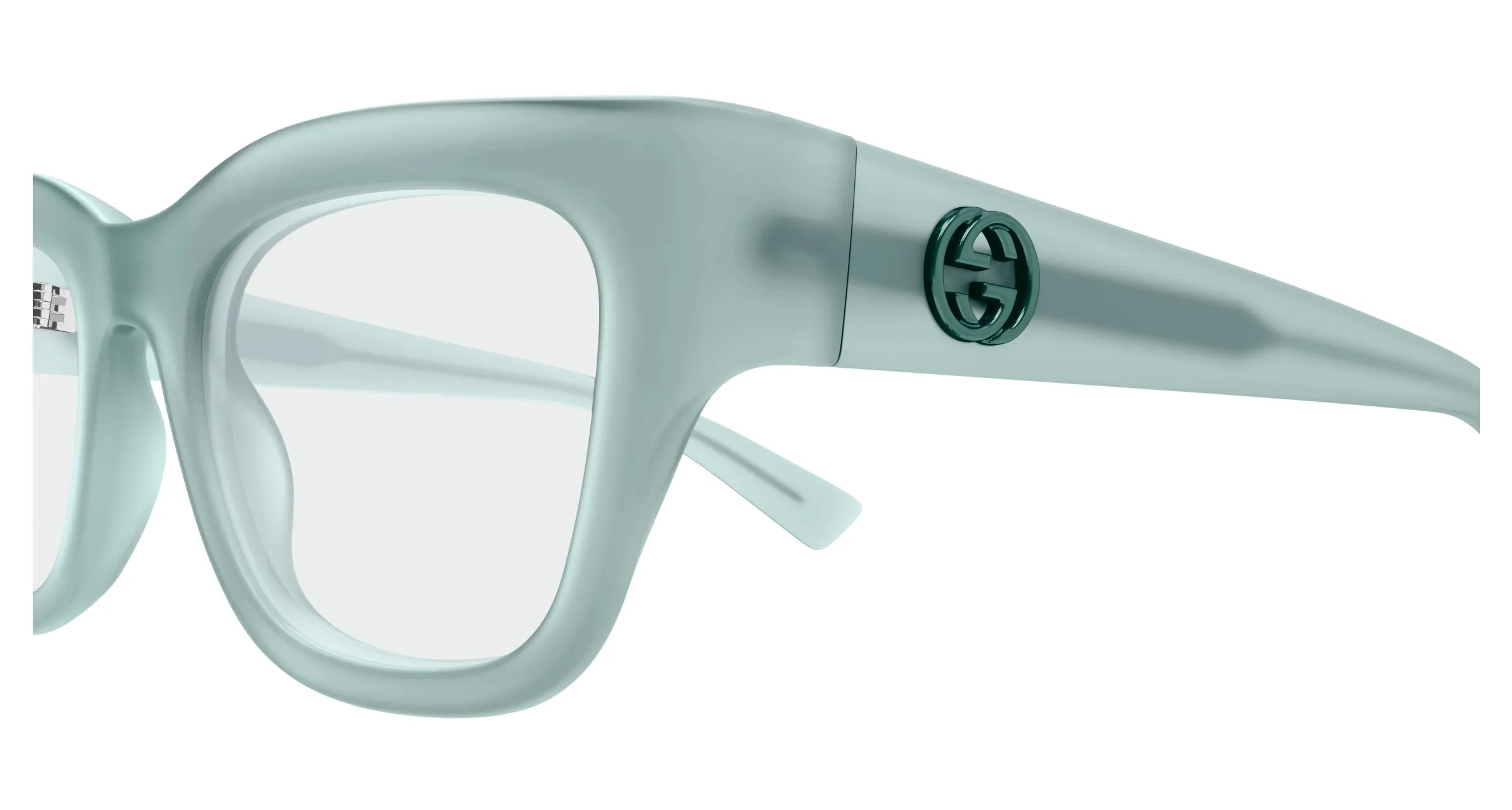 Gucci GG1785O 004 Montature da vista Iniettato Verde Trasparente Squadrata - immagine 3