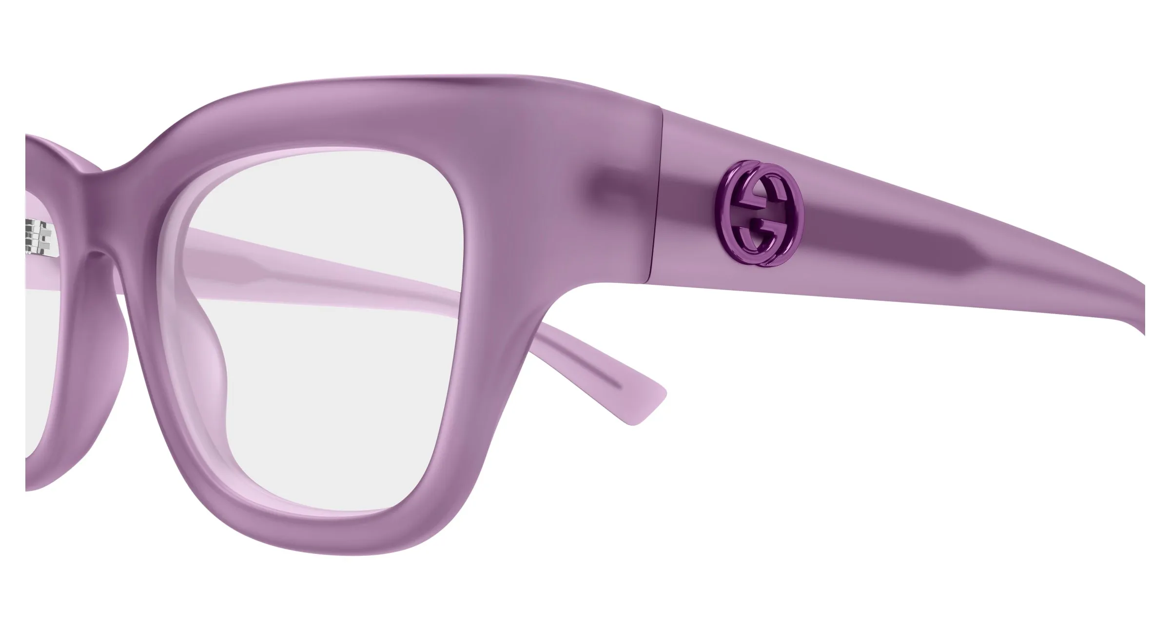 Gucci GG1785O 003 Montature da vista Iniettato Viola Trasparente Squadrata - immagine 3