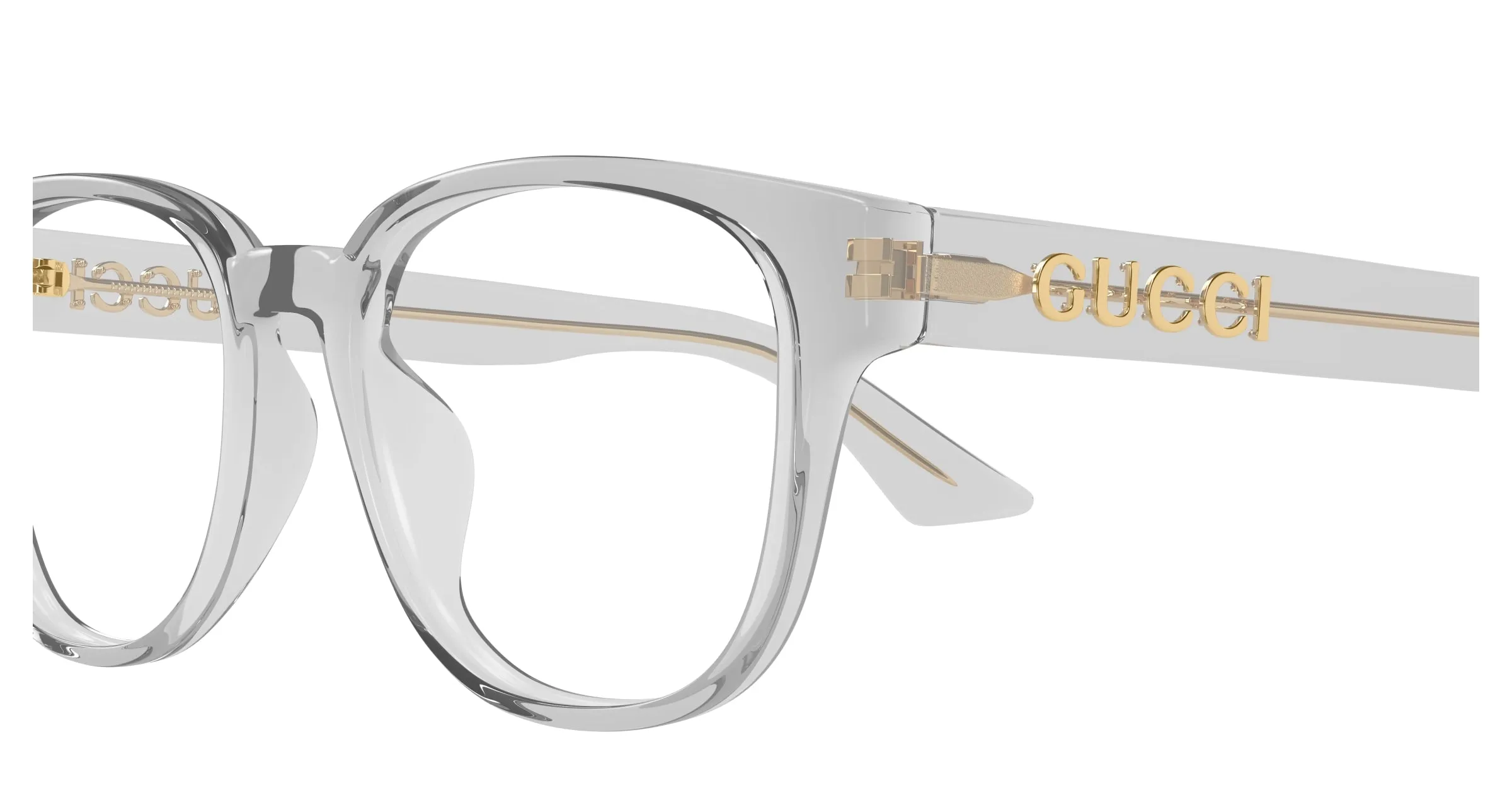 Gucci GG1746OA 003 Montature da vista Acetato Grigio Trasparente Rotonda - immagine 3