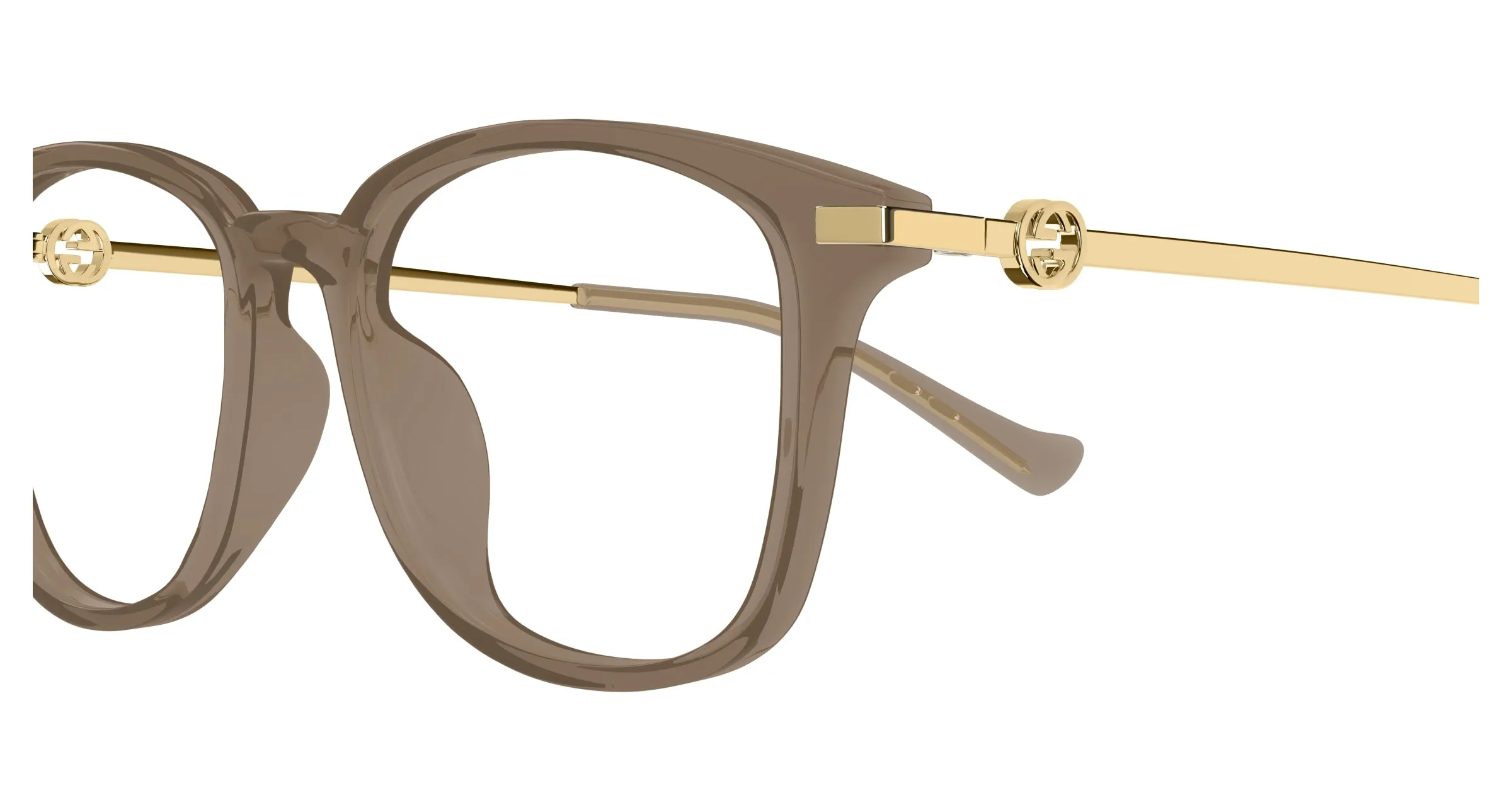 Gucci GG1745OA 002 Montature da vista Acetato Marrone Trasparente Rotonda - immagine 3