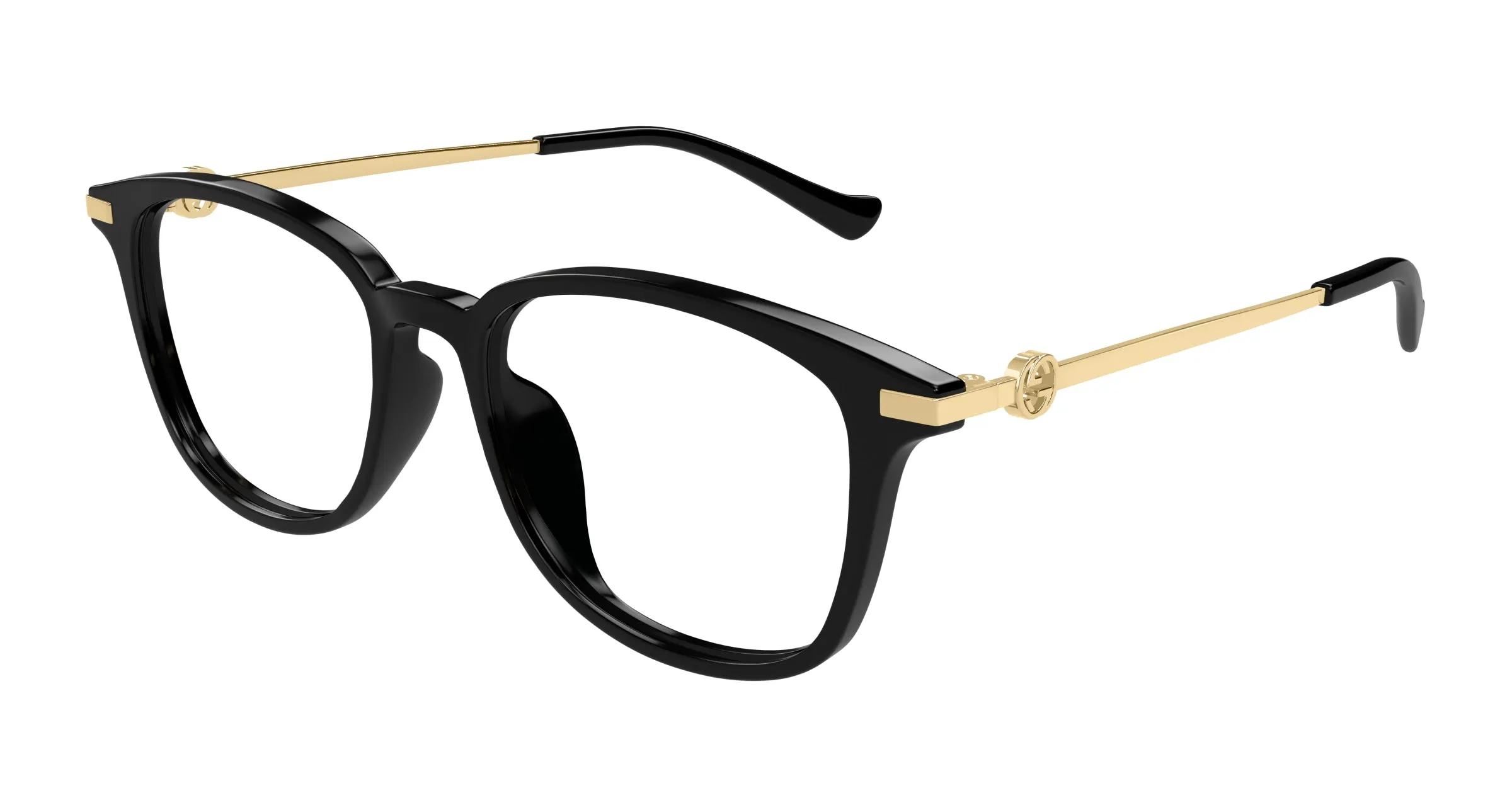 Gucci GG1745OA 001 Montature da vista Acetato Nero Trasparente Rotonda - immagine 1