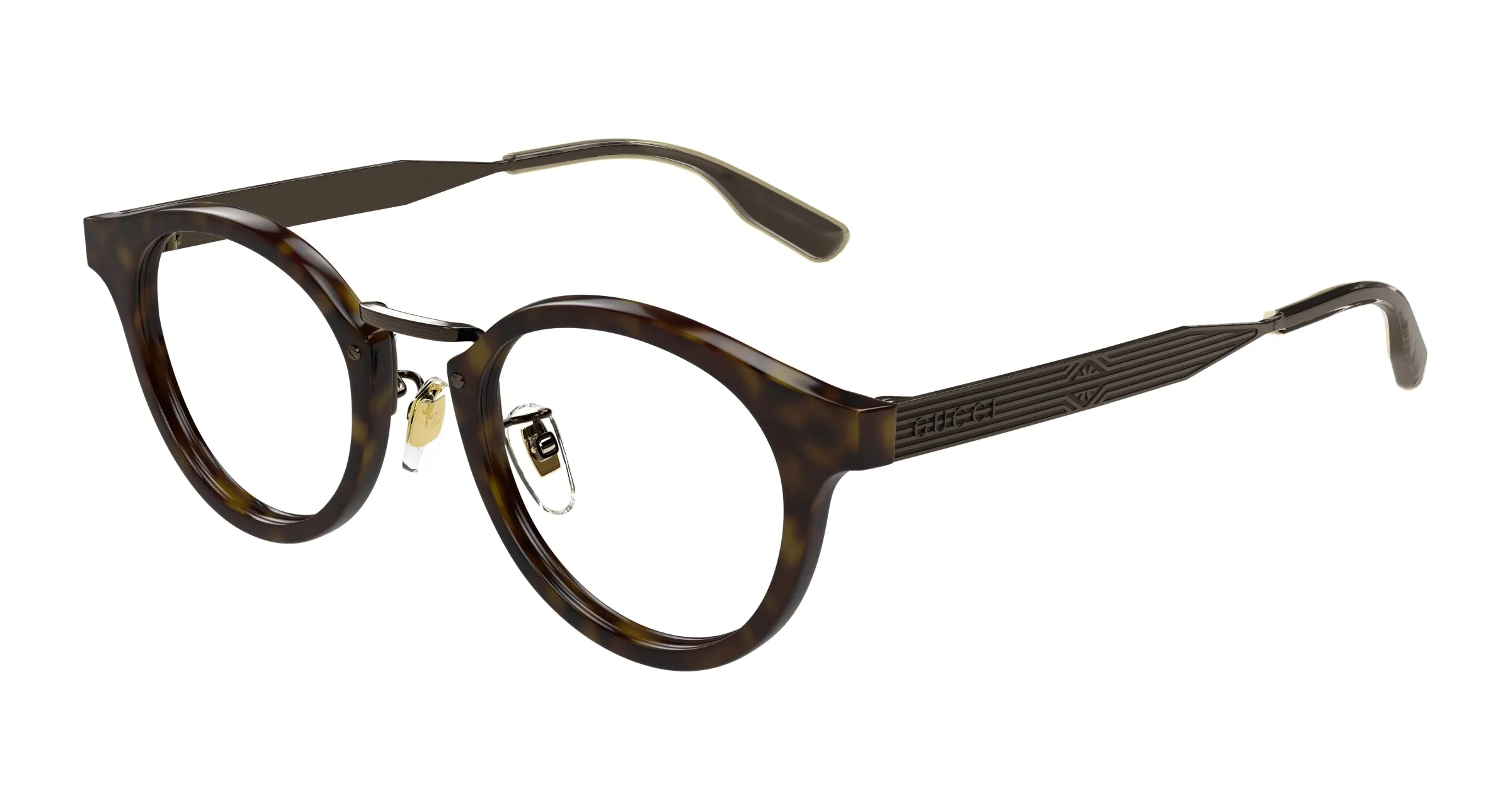 Gucci GG1743OJ 003 Montature da vista Acetato Havana Trasparente Rotonda - immagine 1