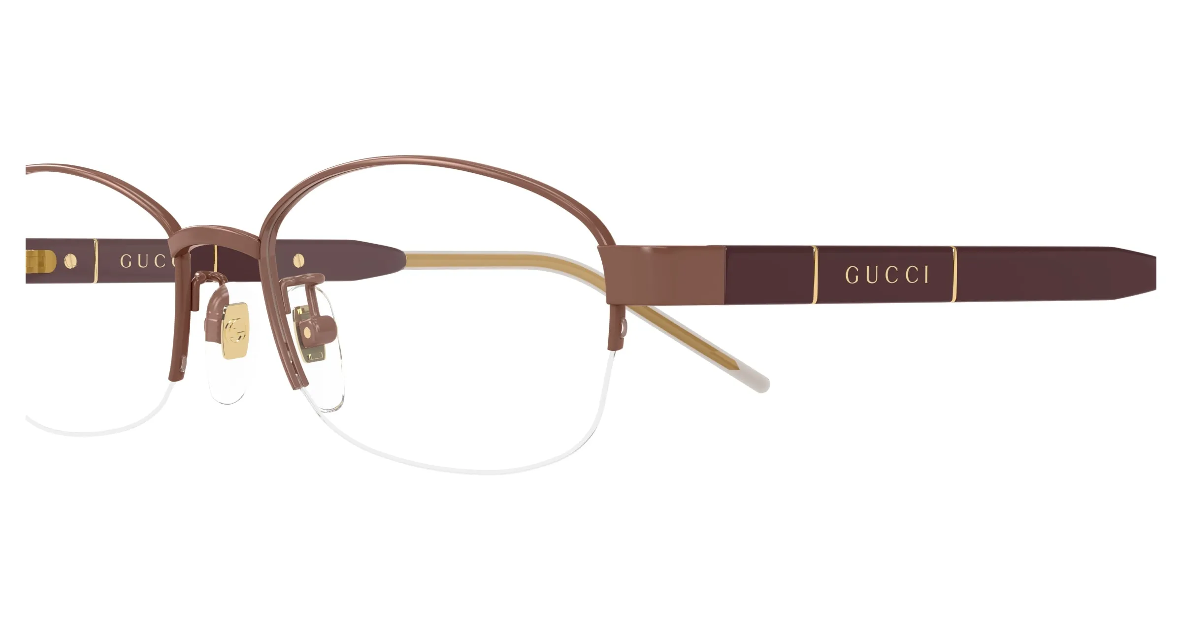 Gucci GG1742OJ 003 Montature da vista Titanio Bordeaux Trasparente Rotonda - immagine 3