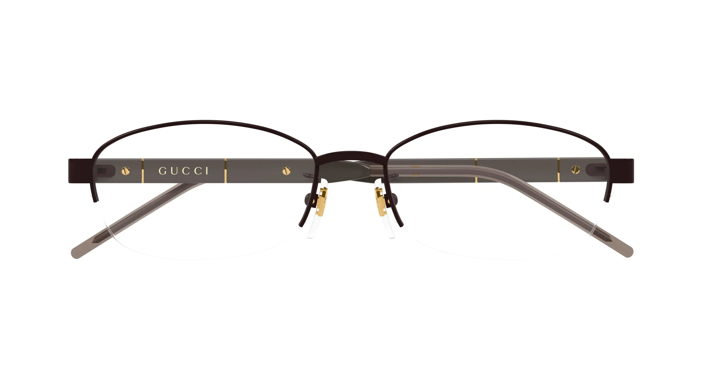 Gucci GG1742OJ 002 Montature da vista Titanio Marrone Trasparente Rotonda - immagine 2