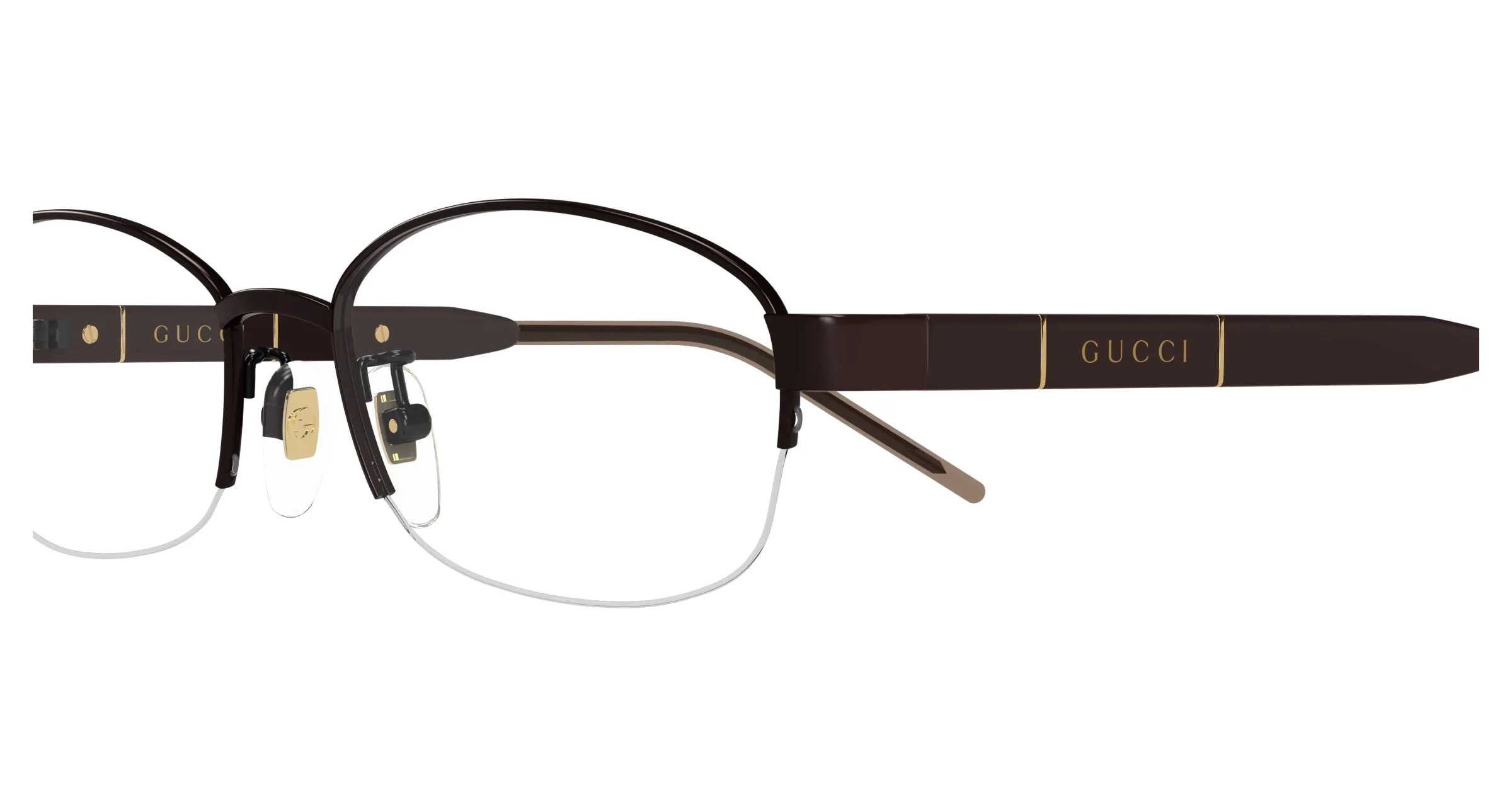 Gucci GG1742OJ 002 Montature da vista Titanio Marrone Trasparente Rotonda - immagine 3