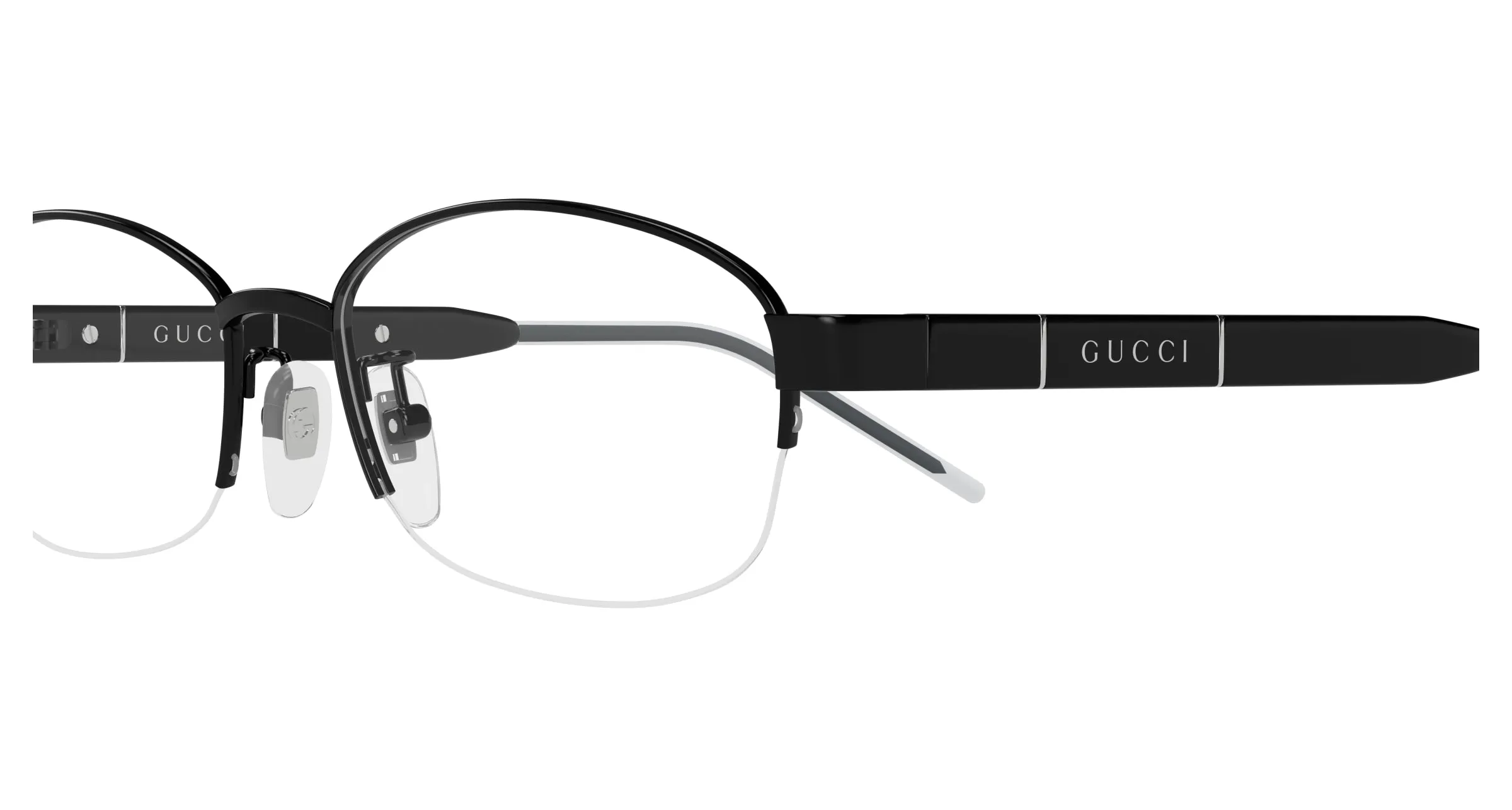 Gucci GG1742OJ 001 Montature da vista Titanio Nero Trasparente Rotonda - immagine 3