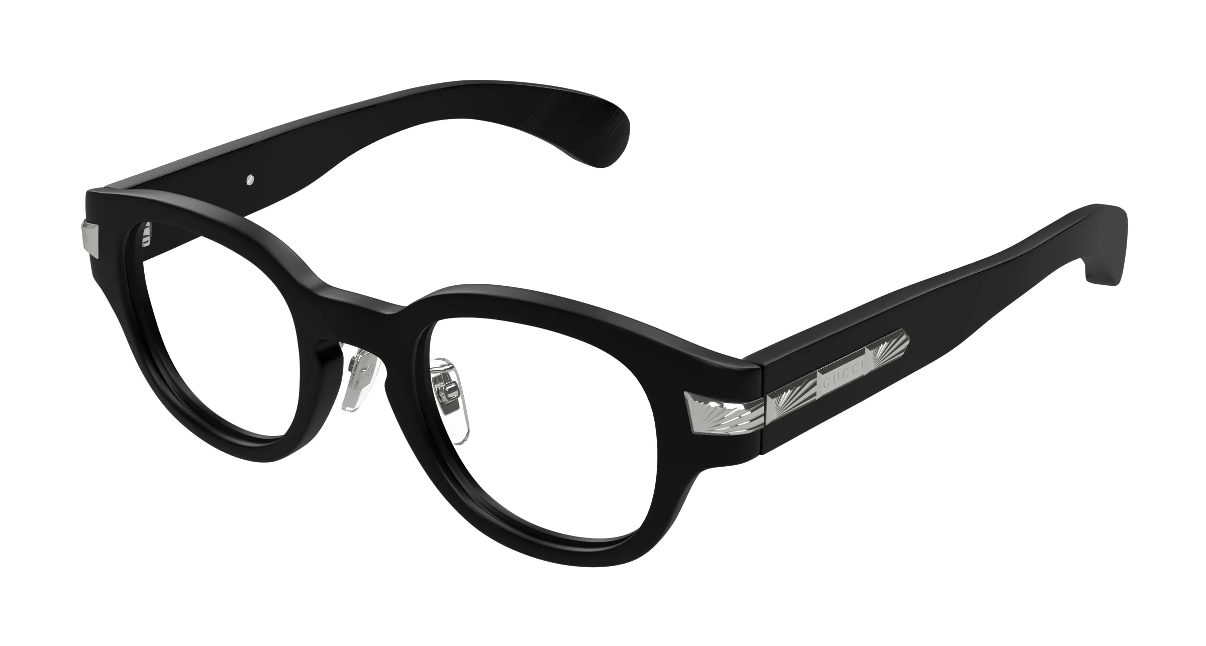 Gucci GG1741OJ 003 Montature da vista Acetato Nero Trasparente Squadrata - immagine 1