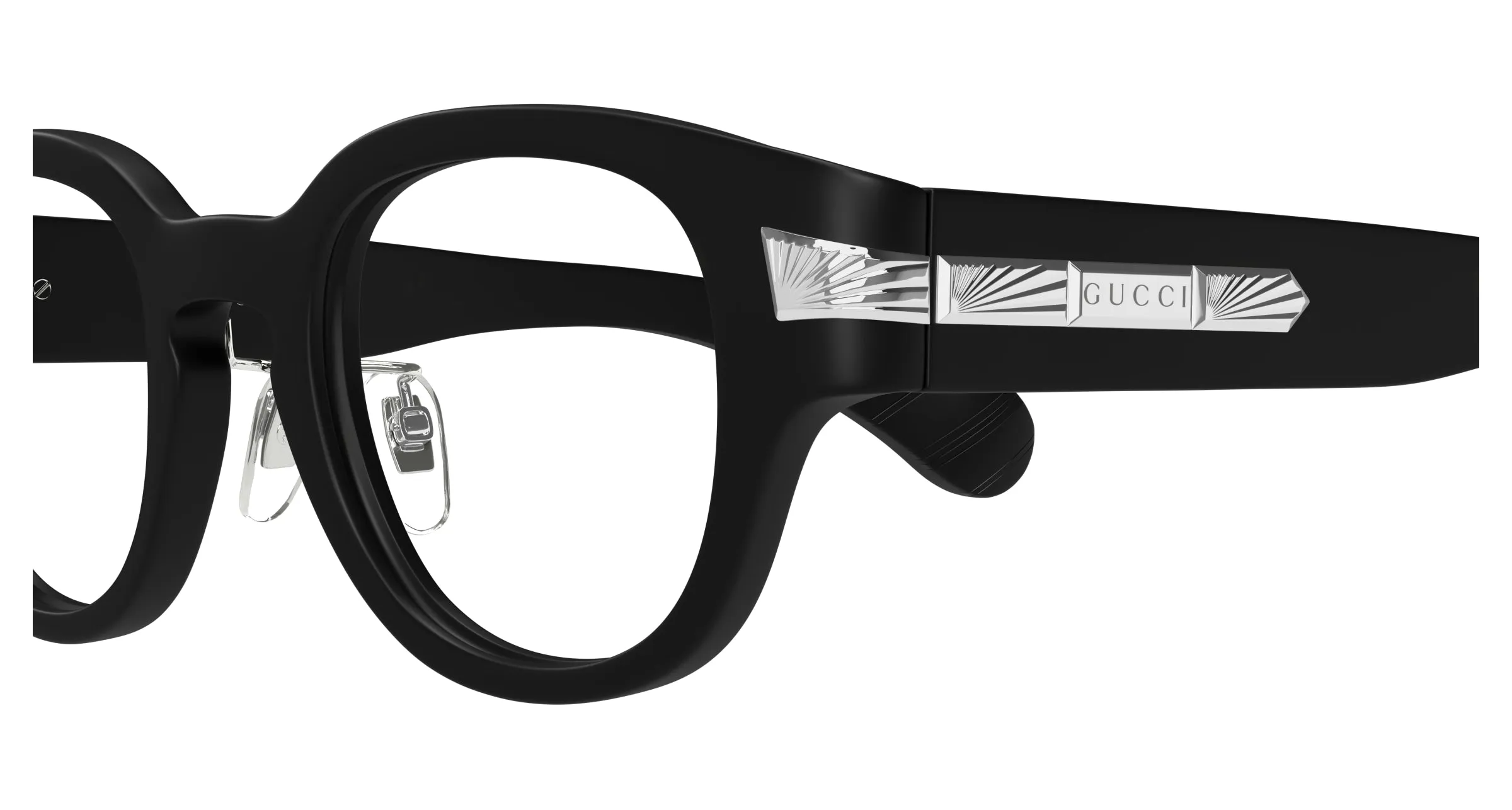 Gucci GG1741OJ 003 Montature da vista Acetato Nero Trasparente Squadrata - immagine 3