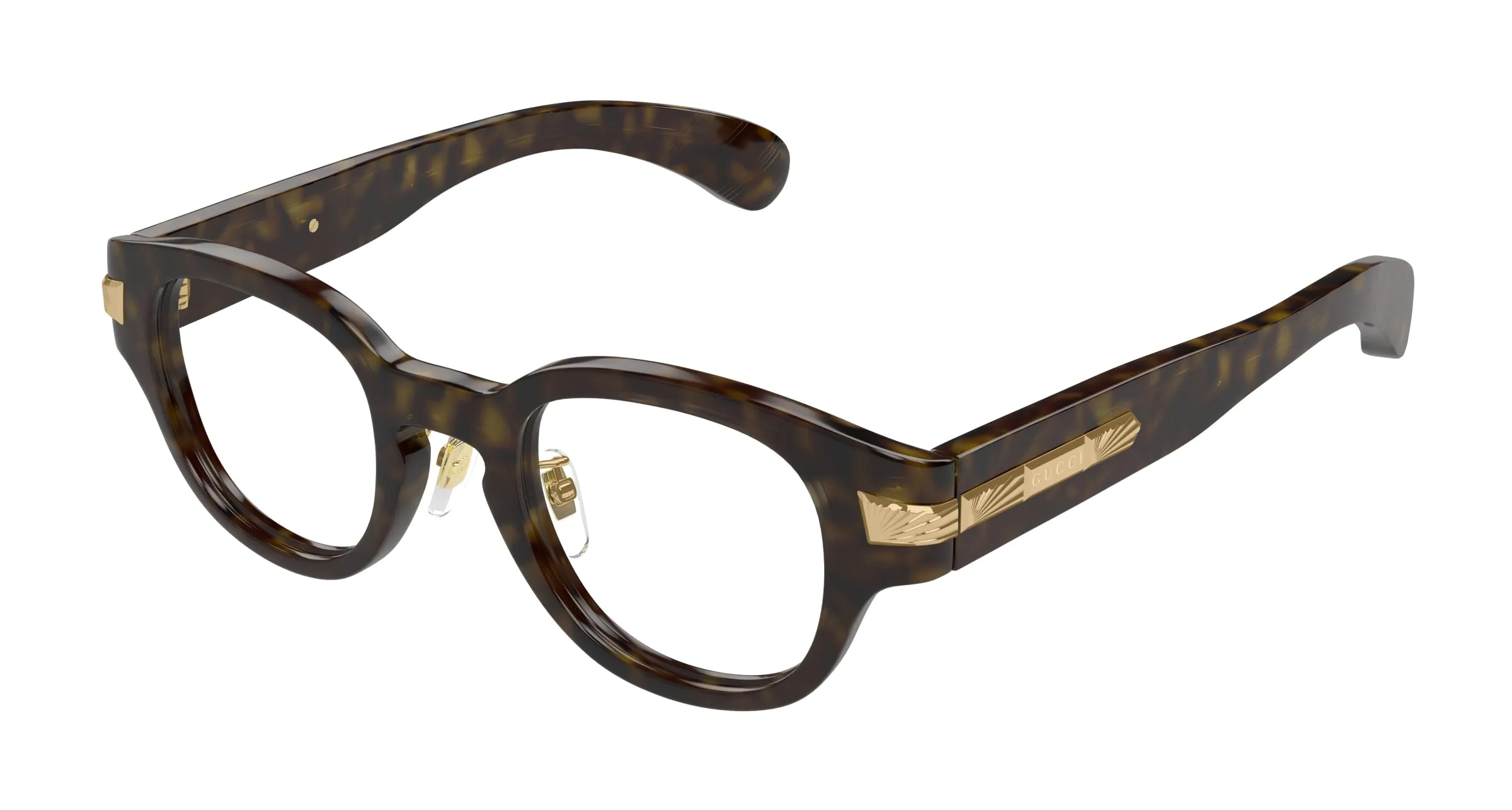 Gucci GG1741OJ 002 Montature da vista Acetato Havana Trasparente Squadrata - immagine 1