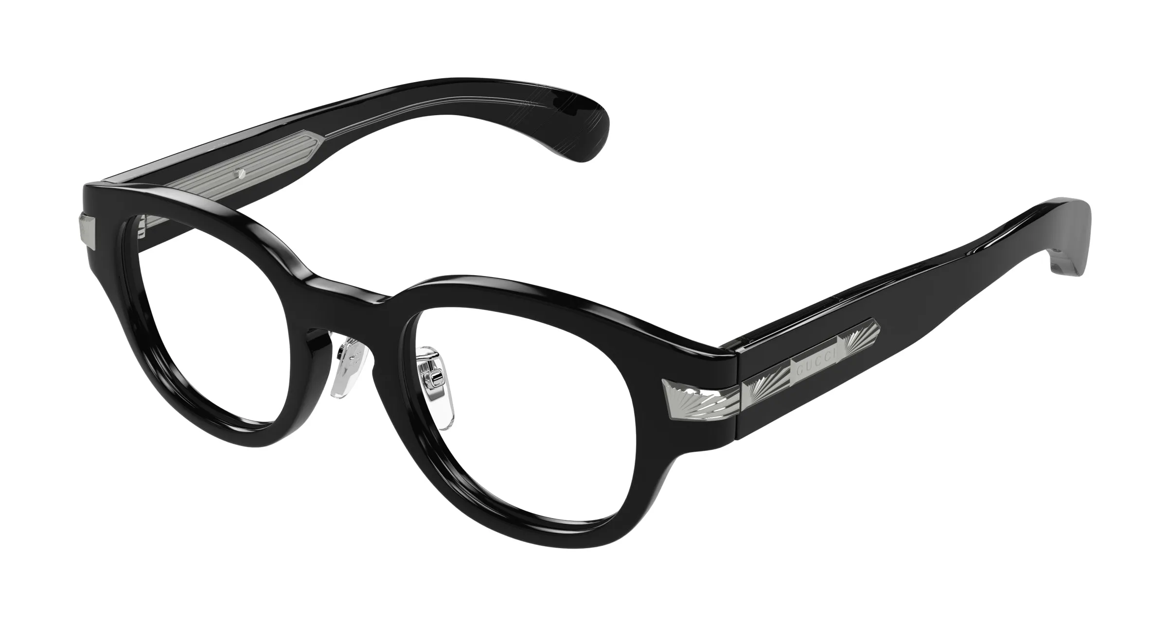 Gucci GG1741OJ 001 Montature da vista Acetato Nero Trasparente Squadrata - immagine 1
