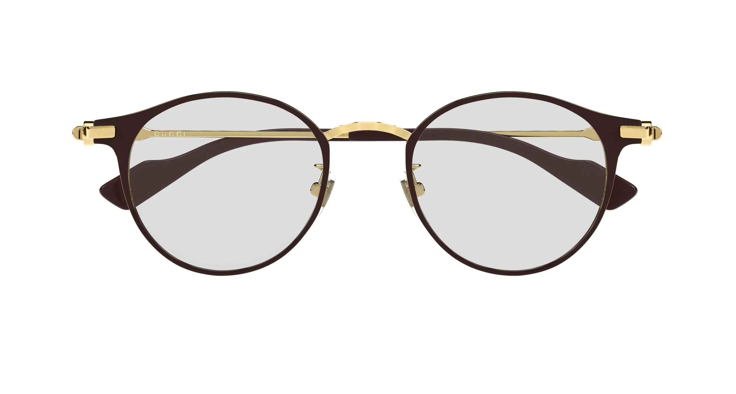 Gucci GG1739OK 002 Montature da vista Titanio Marrone Trasparente Rotonda - immagine 2