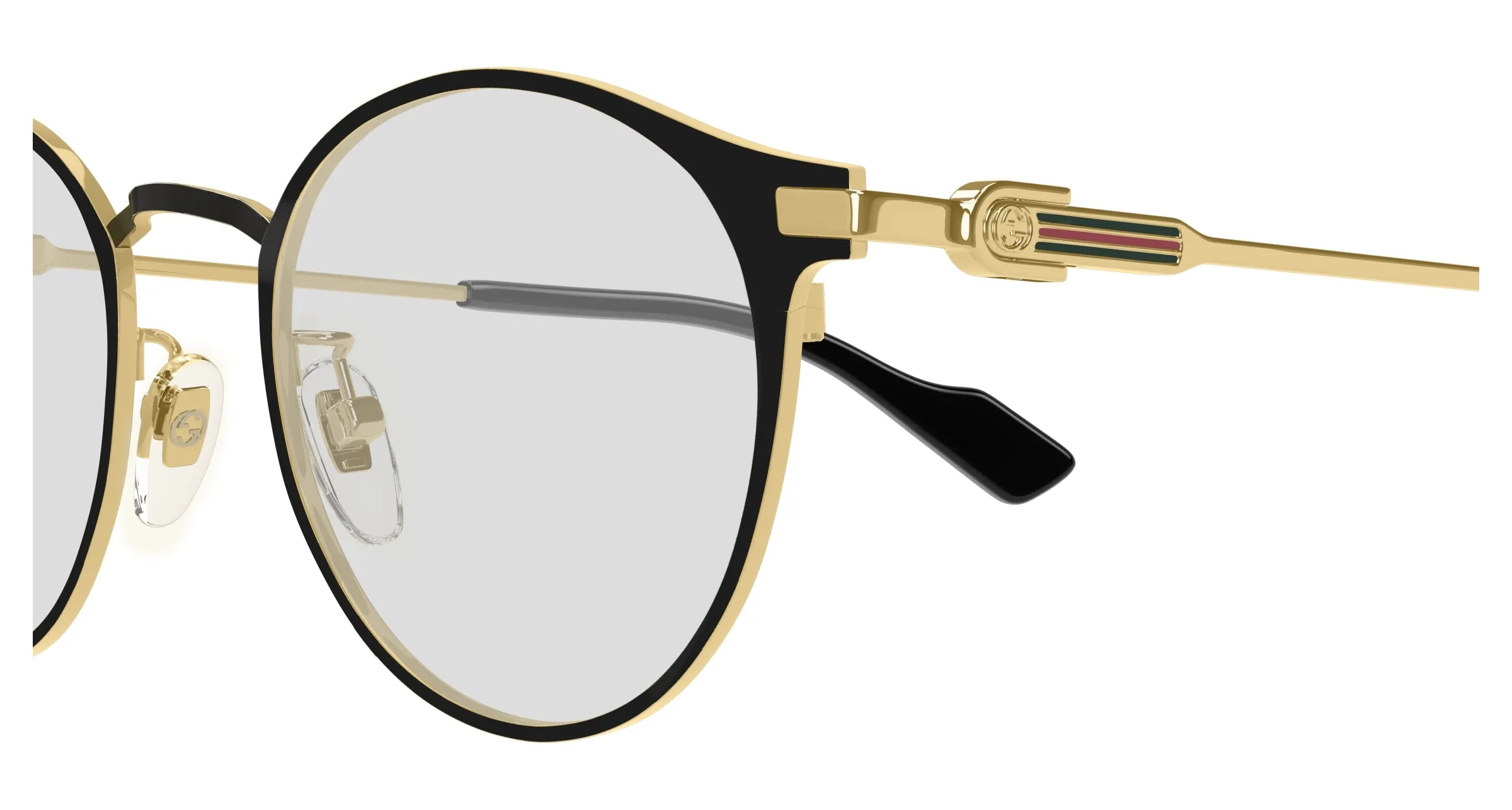 Gucci GG1739OK 001 Montature da vista Titanio Nero Trasparente Rotonda - immagine 3
