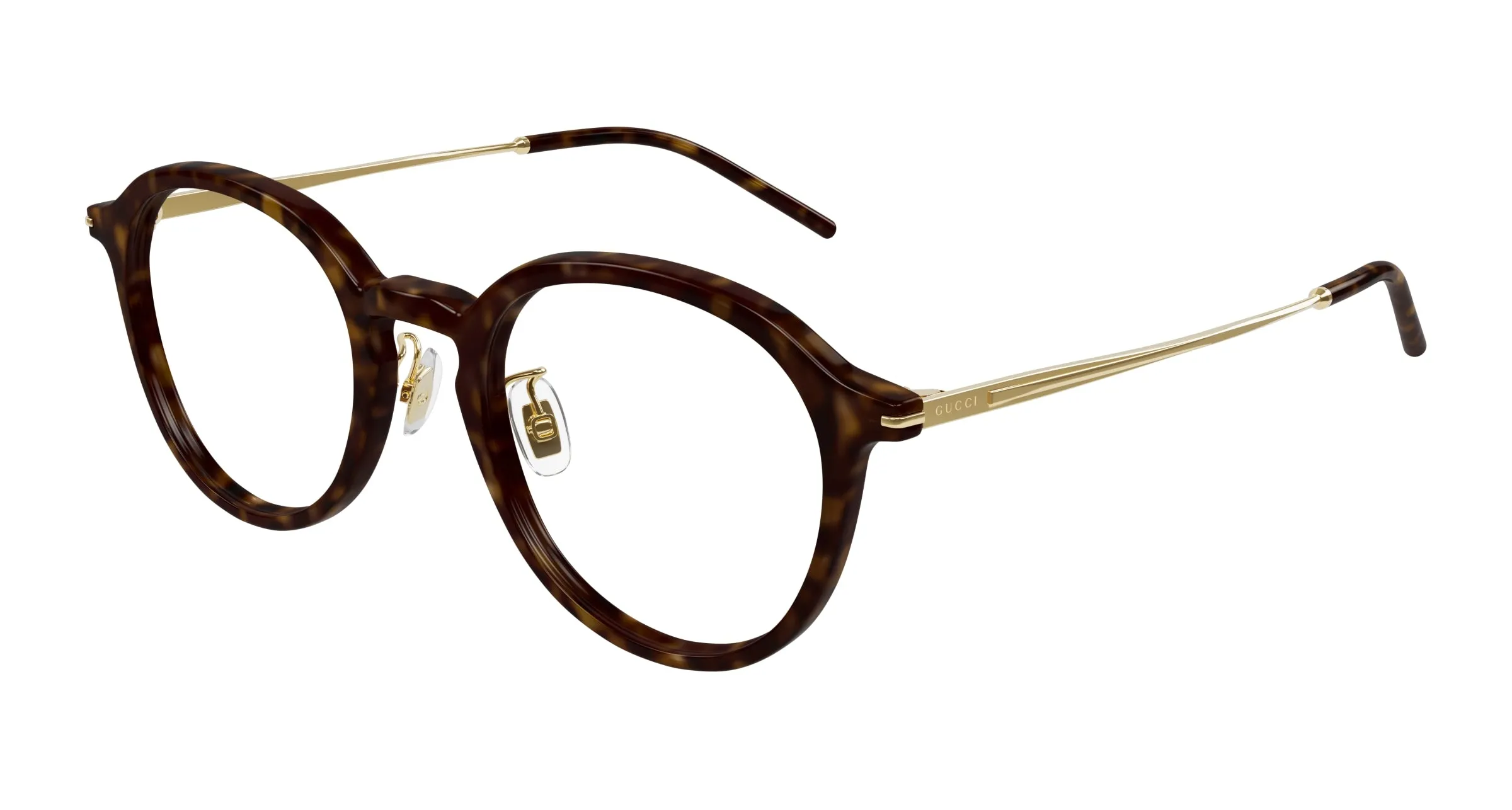 Gucci GG1734OK 002 Montature da vista Acetato Havana Trasparente Rotonda - immagine 1