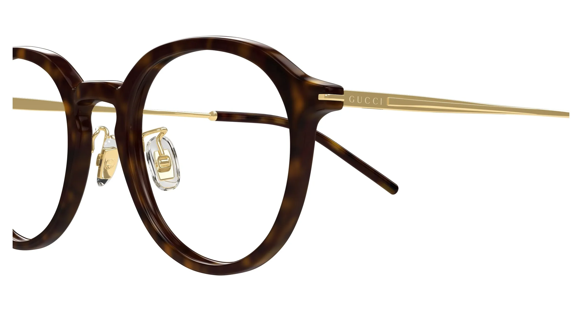 Gucci GG1734OK 002 Montature da vista Acetato Havana Trasparente Rotonda - immagine 3