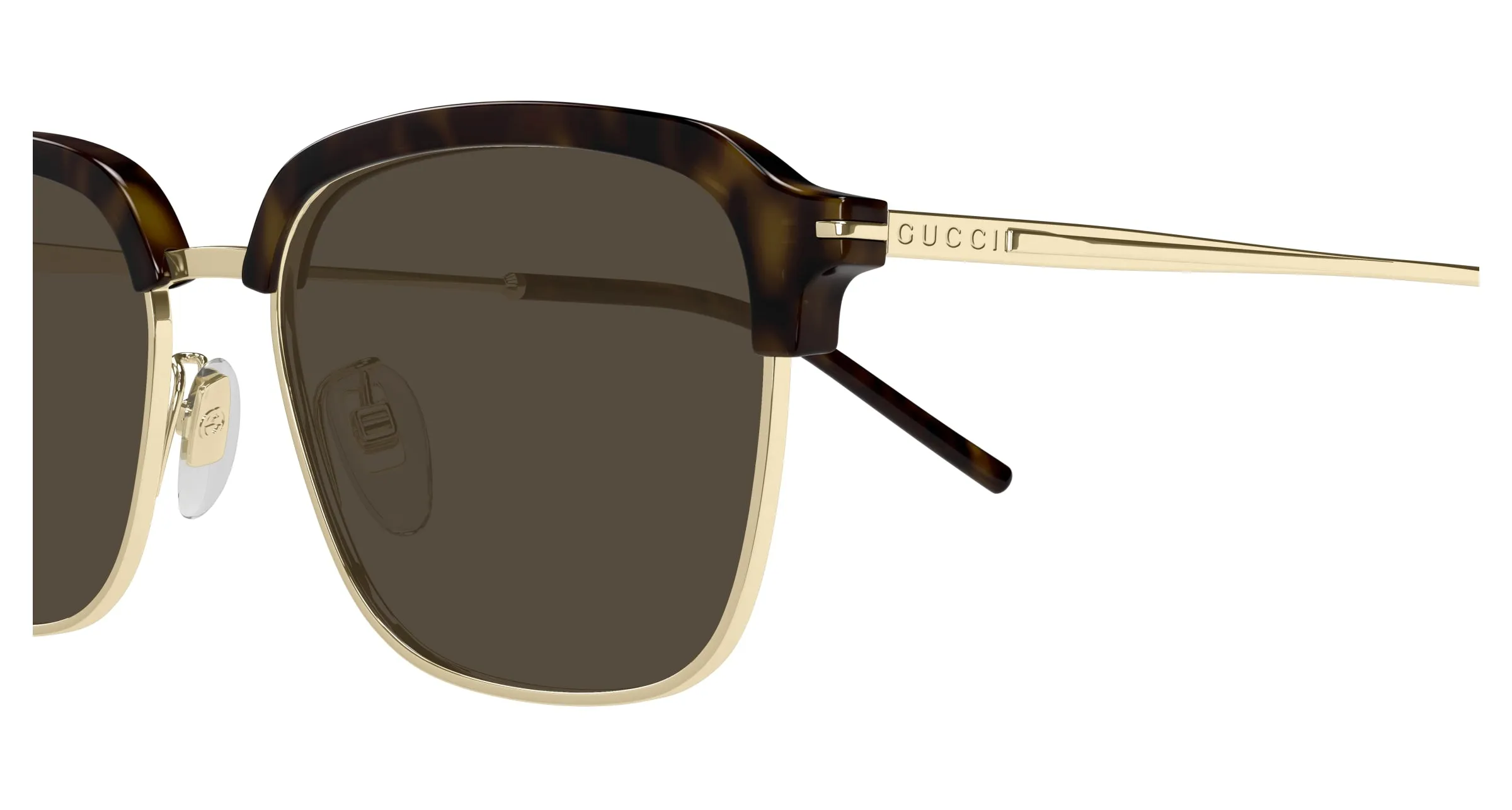 Gucci GG1733SK 002 Occhiali da sole Metallo Oro Marrone Rotonda - immagine 3