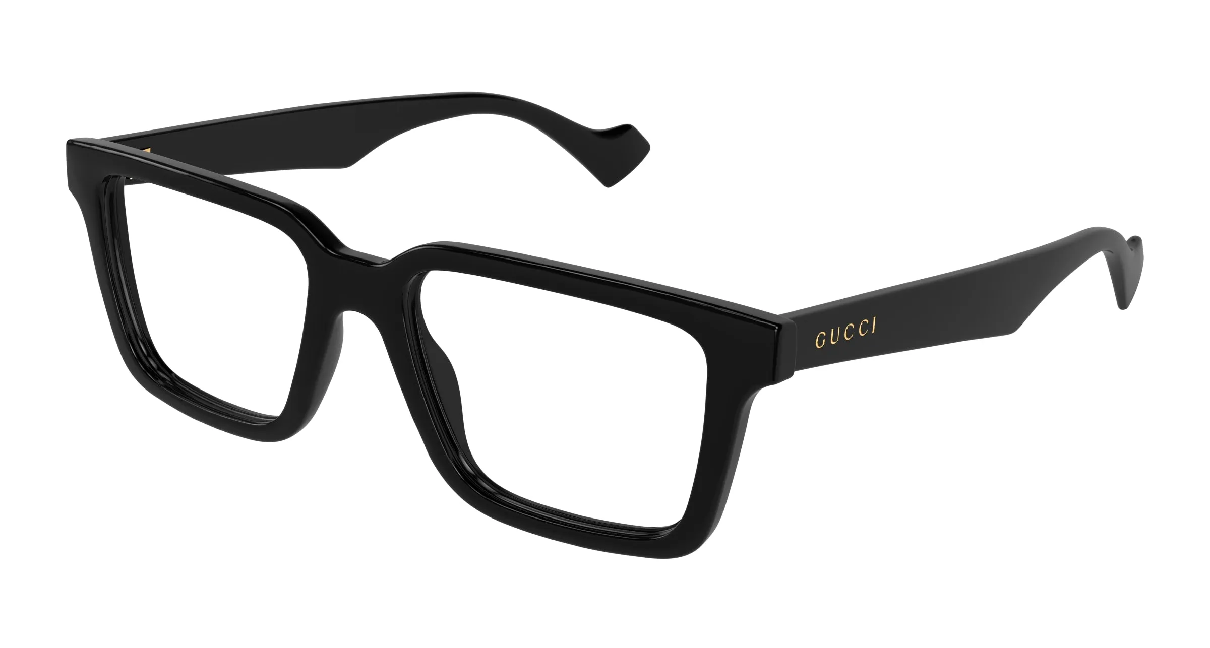 Gucci GG1729O 001 Montature da vista Iniettato Nero Trasparente Squadrata - immagine 1