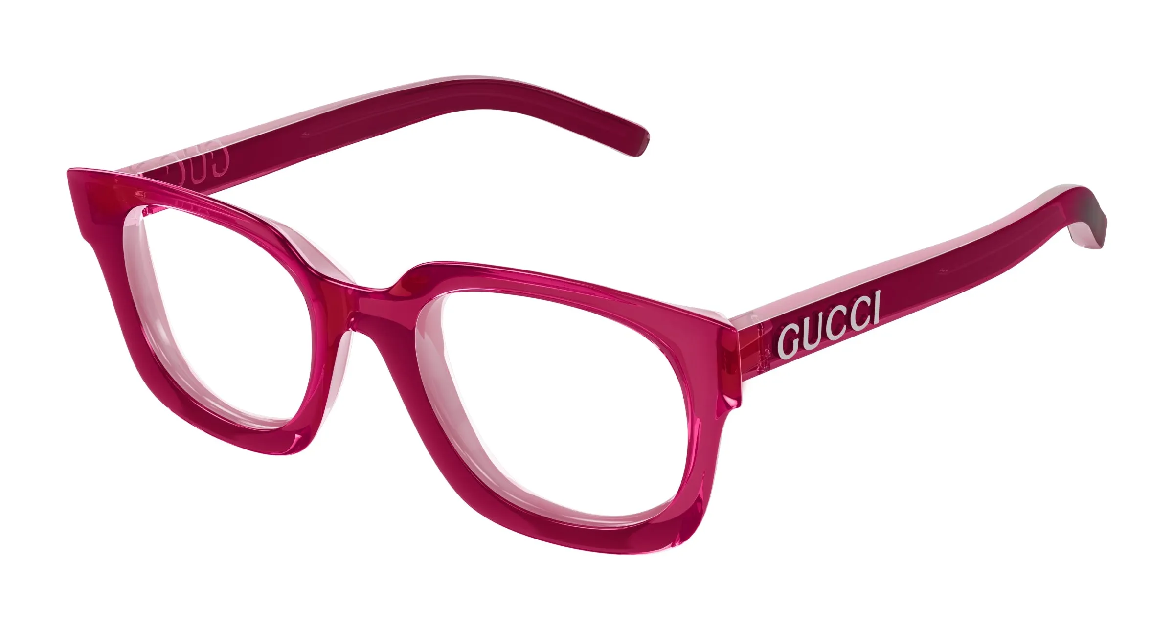 Gucci GG1721O 004 Montature da vista Iniettato Rosso Trasparente Squadrata - immagine 1