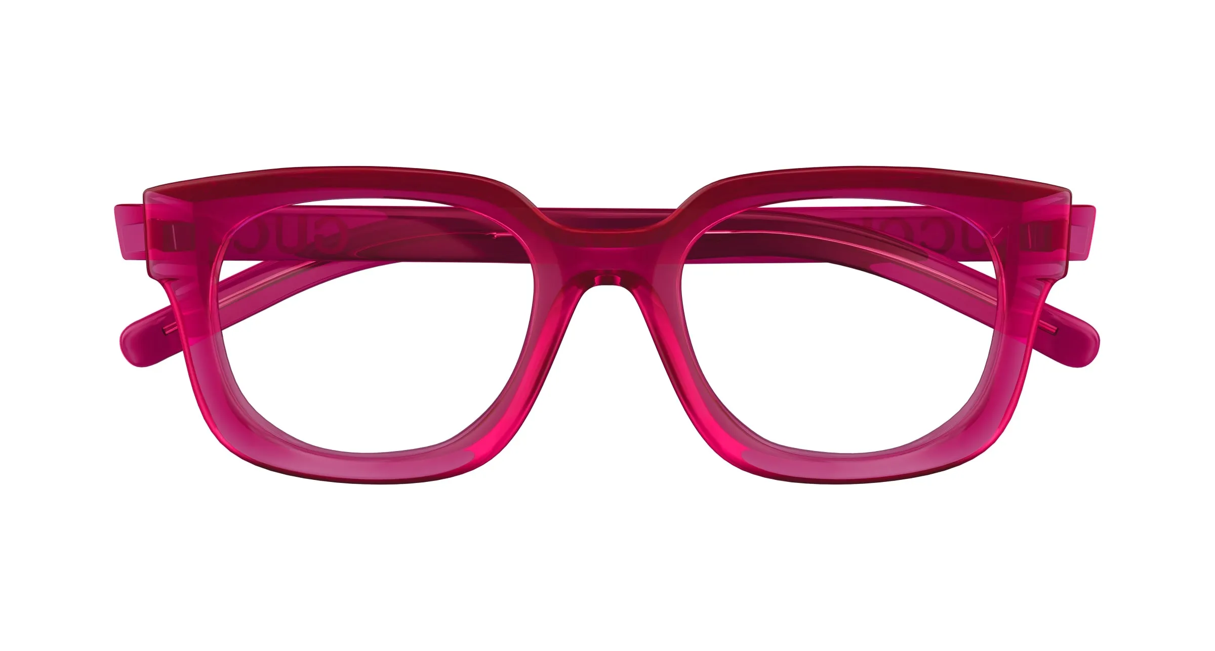 Gucci GG1721O 004 Montature da vista Iniettato Rosso Trasparente Squadrata - immagine 2