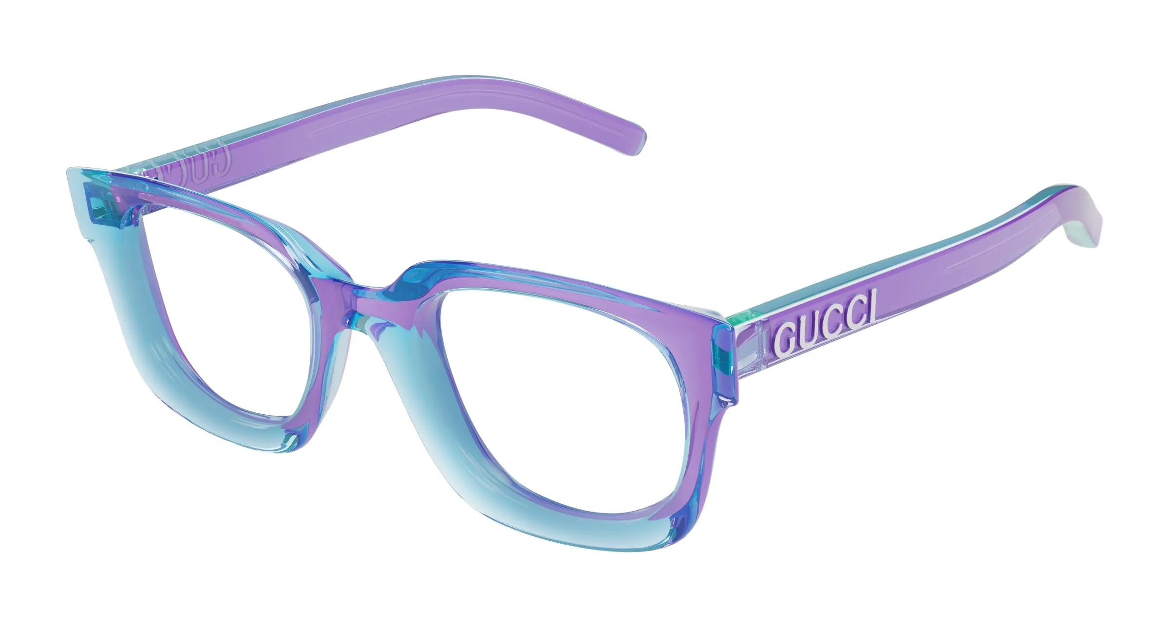 Gucci GG1721O 003 Montature da vista Iniettato Viola Trasparente Squadrata - immagine 1