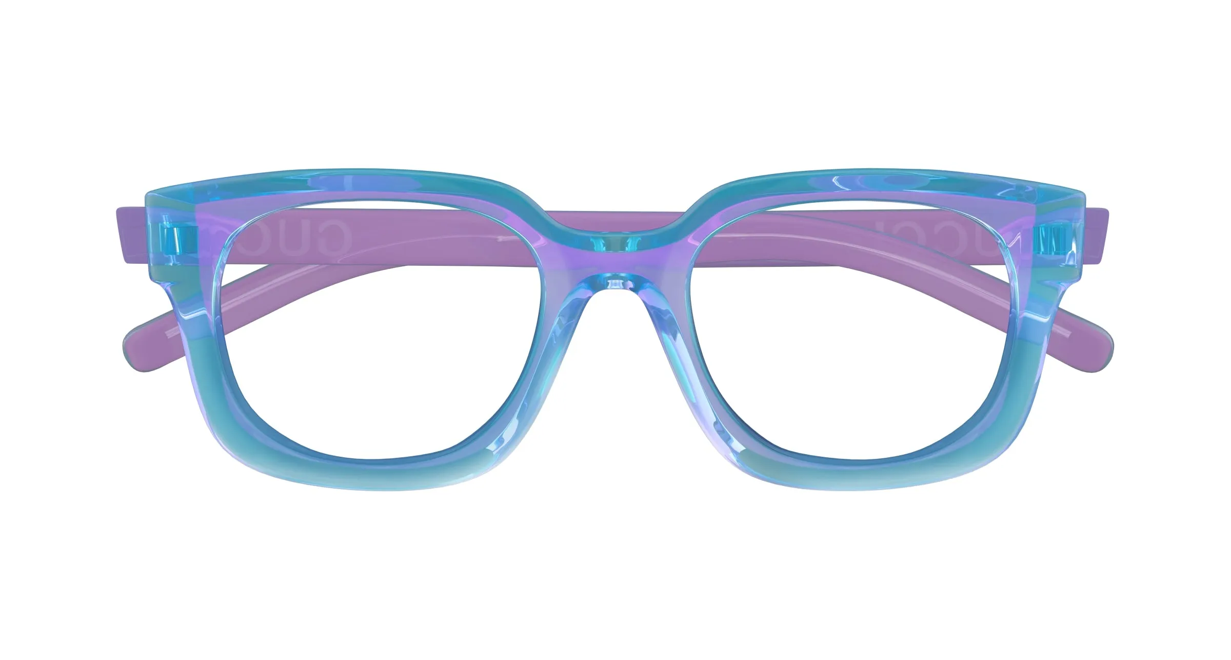 Gucci GG1721O 003 Montature da vista Iniettato Viola Trasparente Squadrata - immagine 2