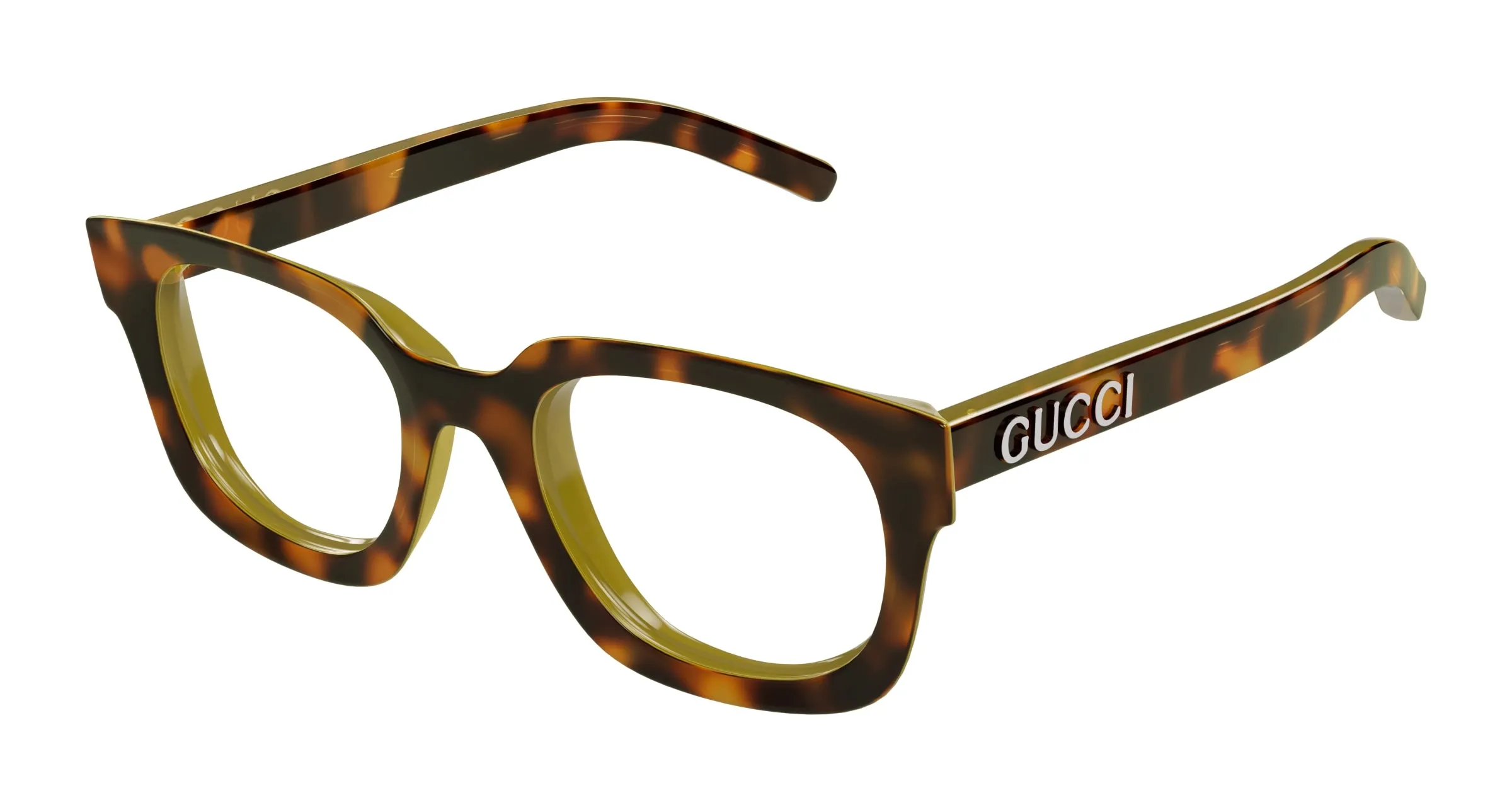Gucci GG1721O 002 Montature da vista Iniettato Havana Trasparente Squadrata - immagine 1