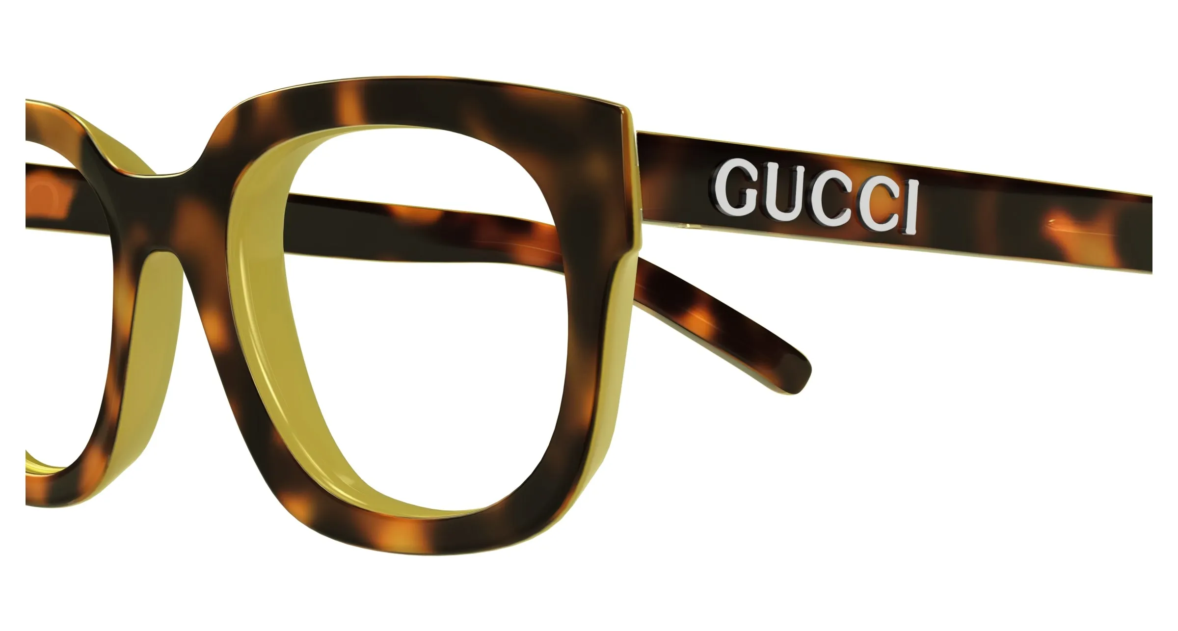 Gucci GG1721O 002 Montature da vista Iniettato Havana Trasparente Squadrata - immagine 3