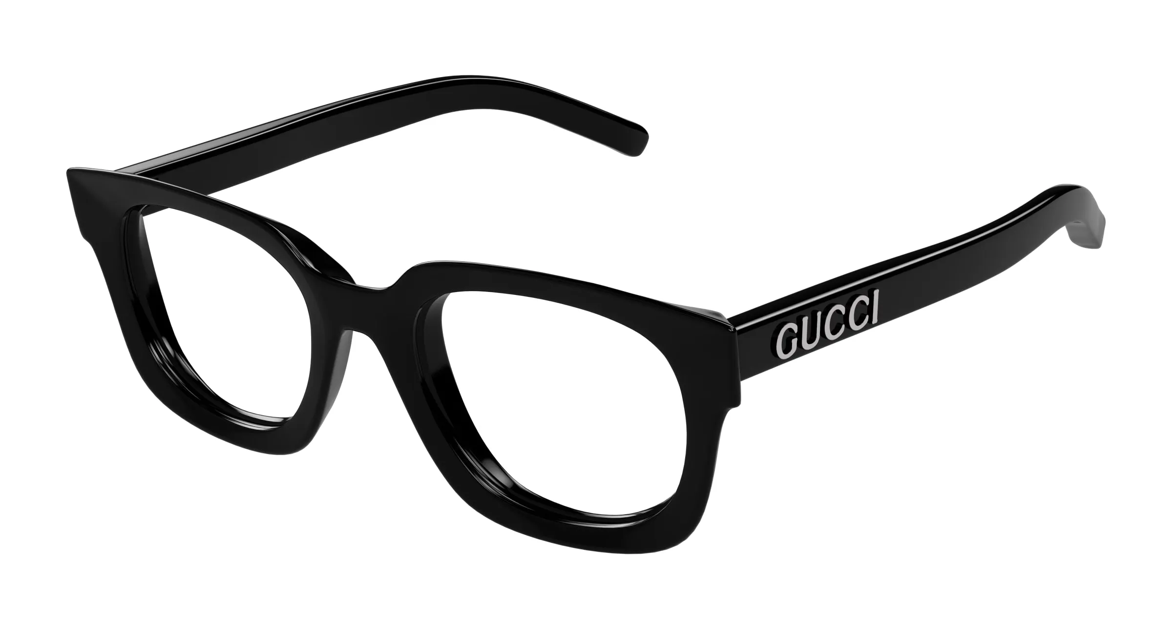 Gucci GG1721O 001 Montature da vista Iniettato Nero Trasparente Squadrata - immagine 1