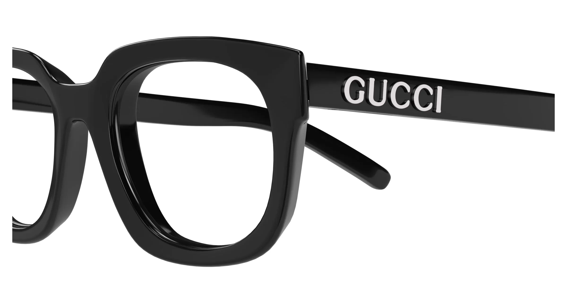 Gucci GG1721O 001 Montature da vista Iniettato Nero Trasparente Squadrata - immagine 3