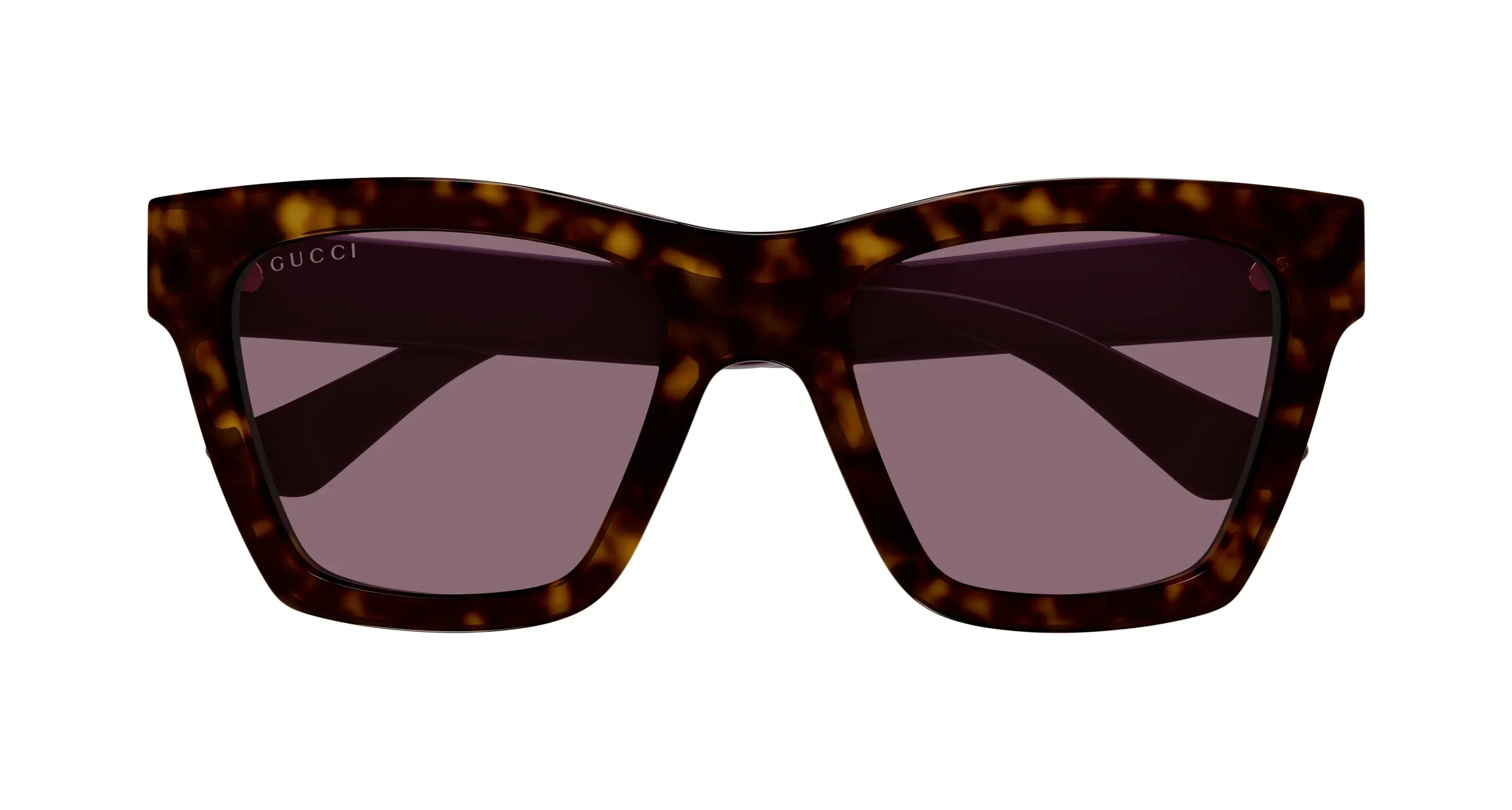 Gucci GG1714S 007 Occhiali da sole Iniettato Havana Viola Cat Eye - immagine 2