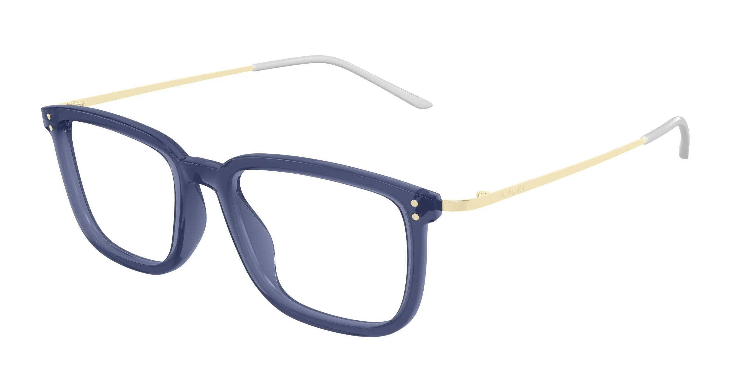 Gucci GG1709O 007 Montature da vista Acetato Blu Trasparente Squadrata - immagine 1