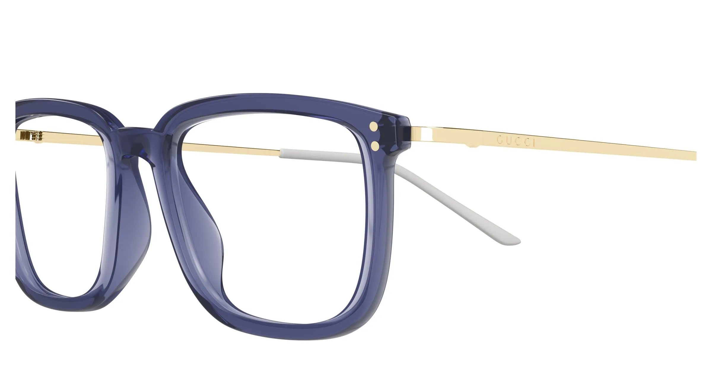 Gucci GG1709O 007 Montature da vista Acetato Blu Trasparente Squadrata - immagine 3