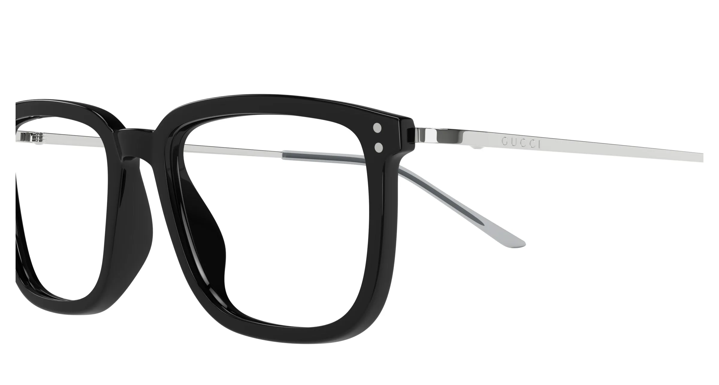 Gucci GG1709O 005 Montature da vista Acetato Nero Trasparente Squadrata - immagine 3