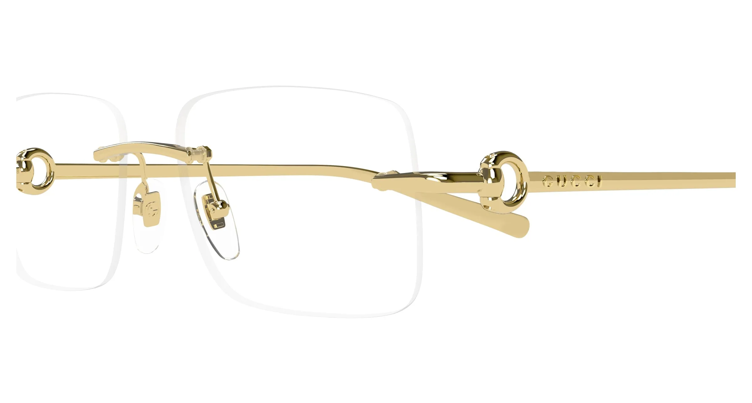 Gucci GG1703O 003 Montature da vista Metallo Oro Trasparente Squadrata - immagine 3
