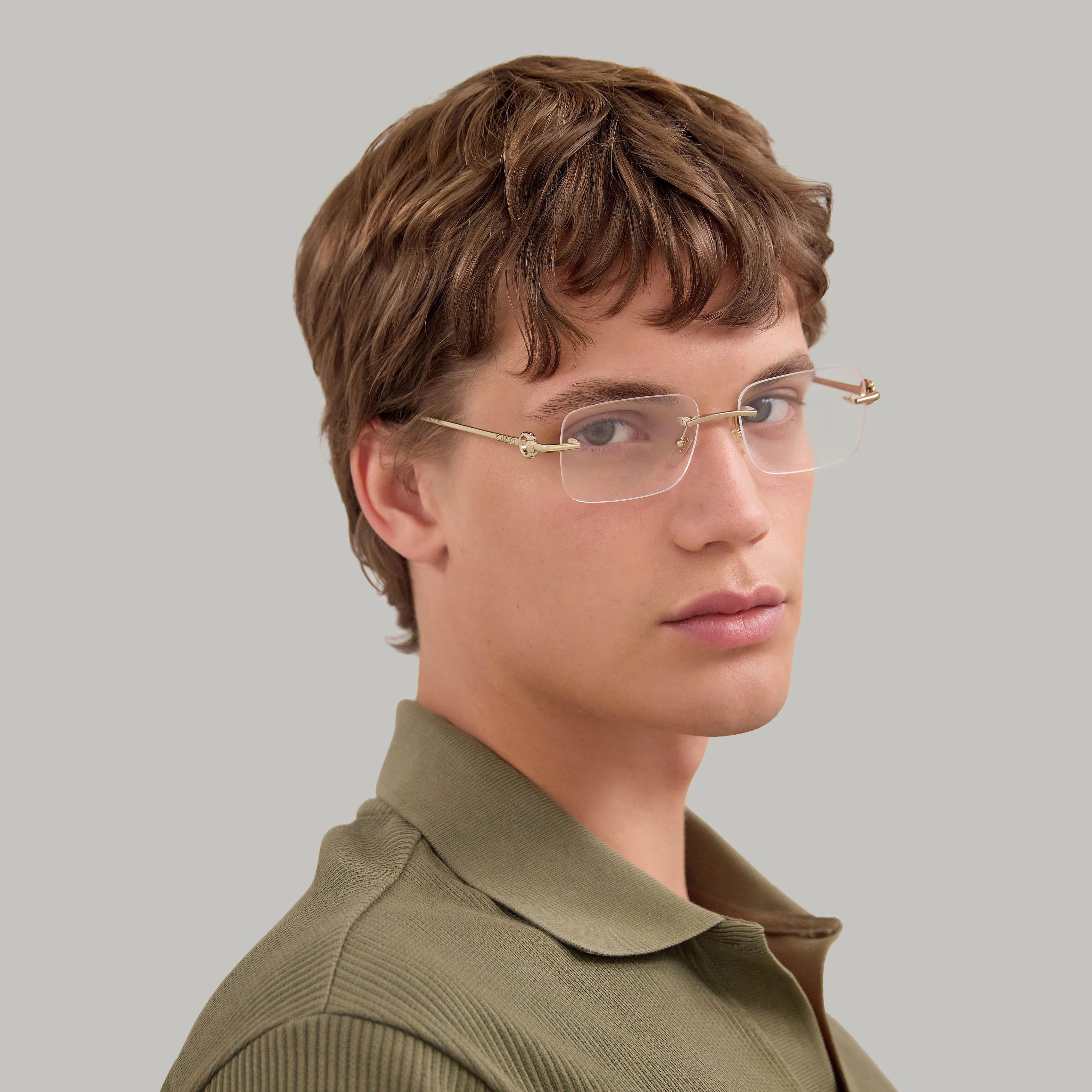 Gucci GG1703O 003 Montature da vista Metallo Oro Trasparente Squadrata - immagine 4
