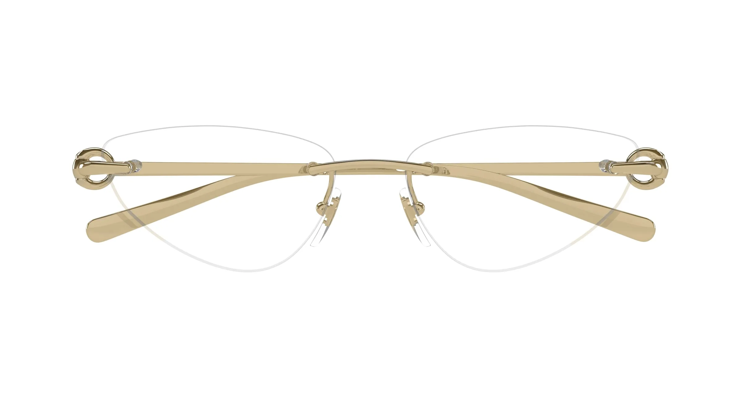 Gucci GG1702O 002 Montature da vista Metallo Oro Trasparente Cat Eye - immagine 2