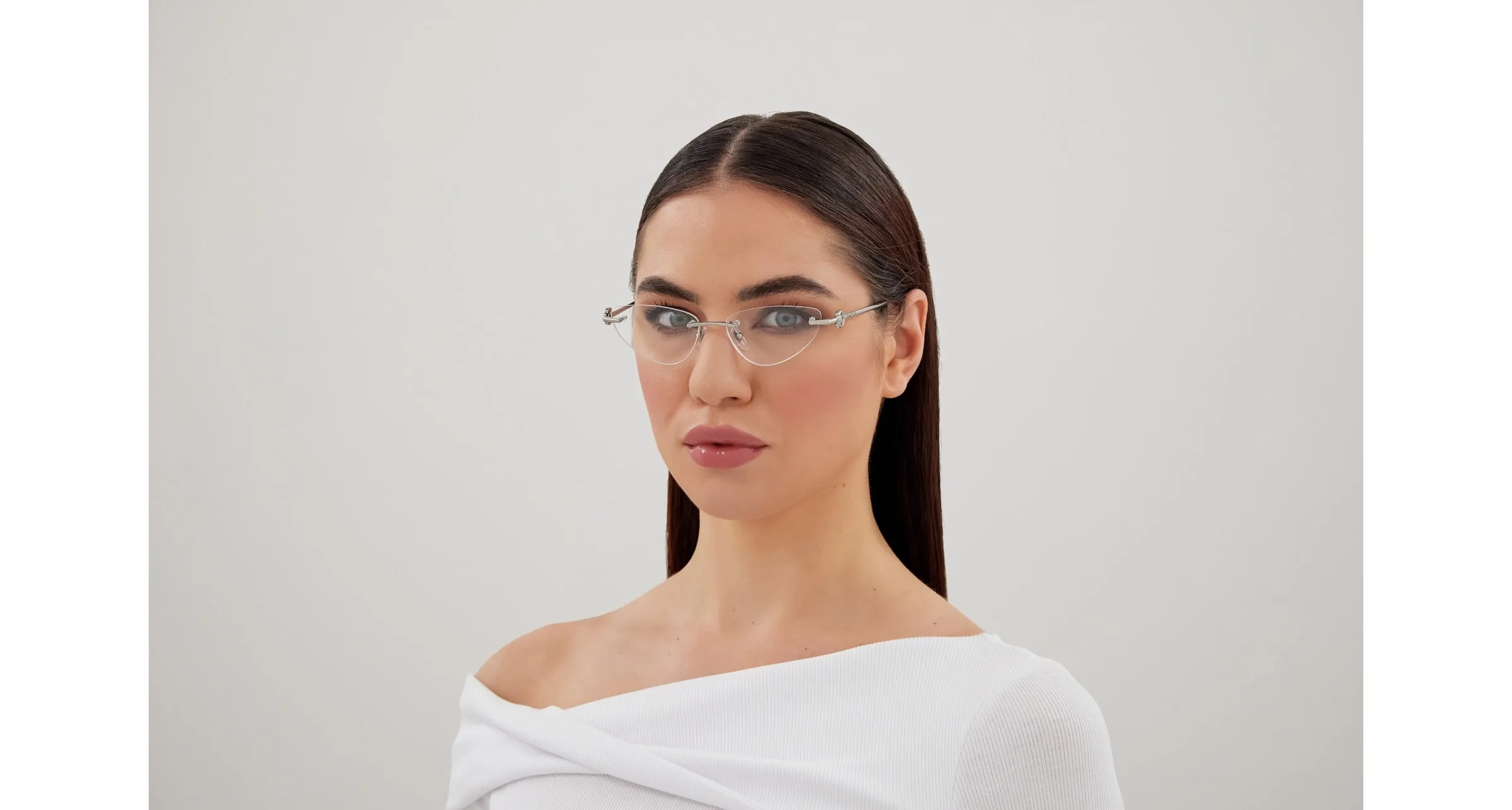 Gucci GG1702O 001 Montature da vista Metallo Argento Trasparente Cat Eye - immagine 4