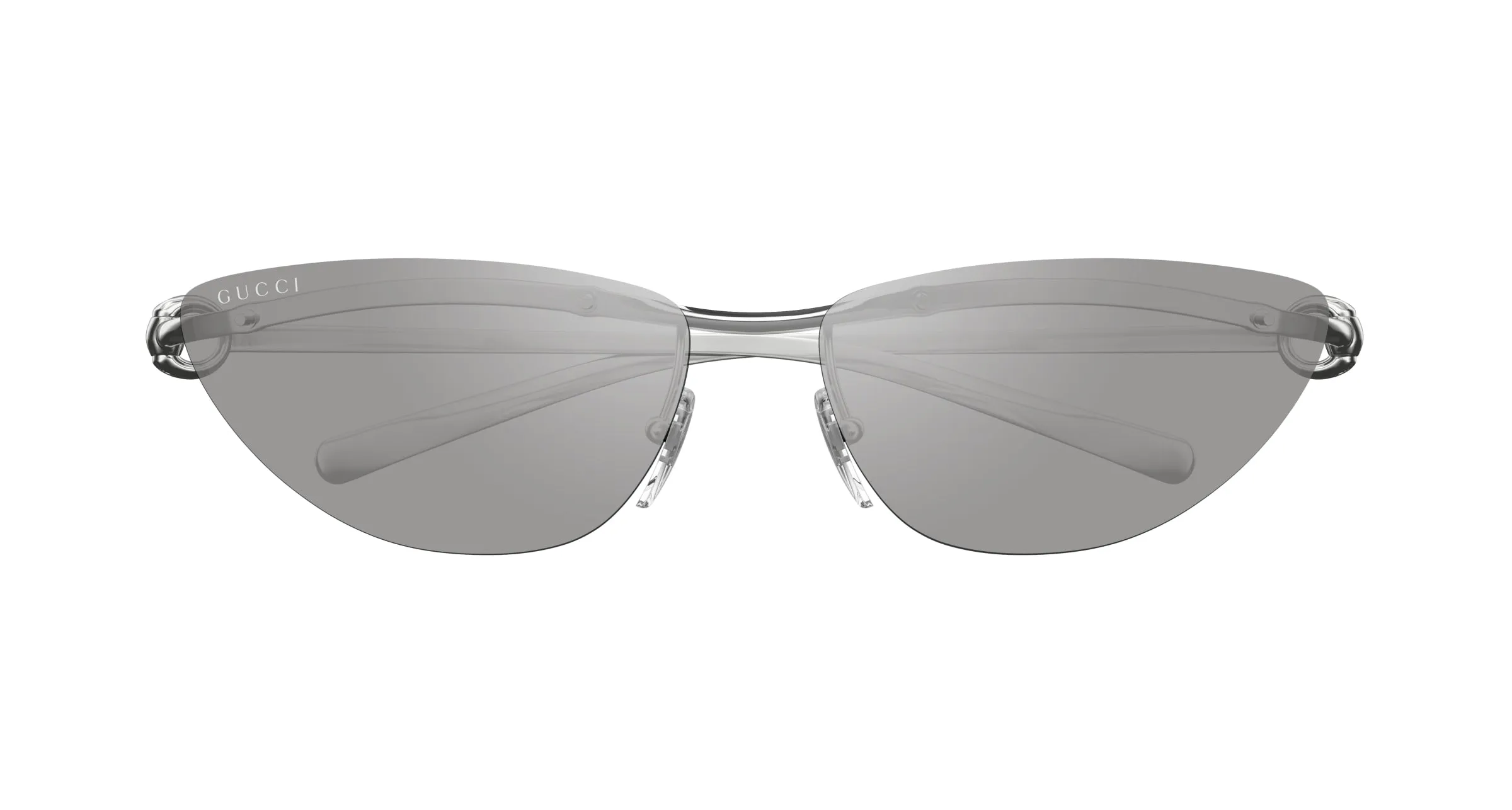 Gucci GG1701S 002 Occhiali da sole Metallo Argento Grigio Cat Eye - immagine 2