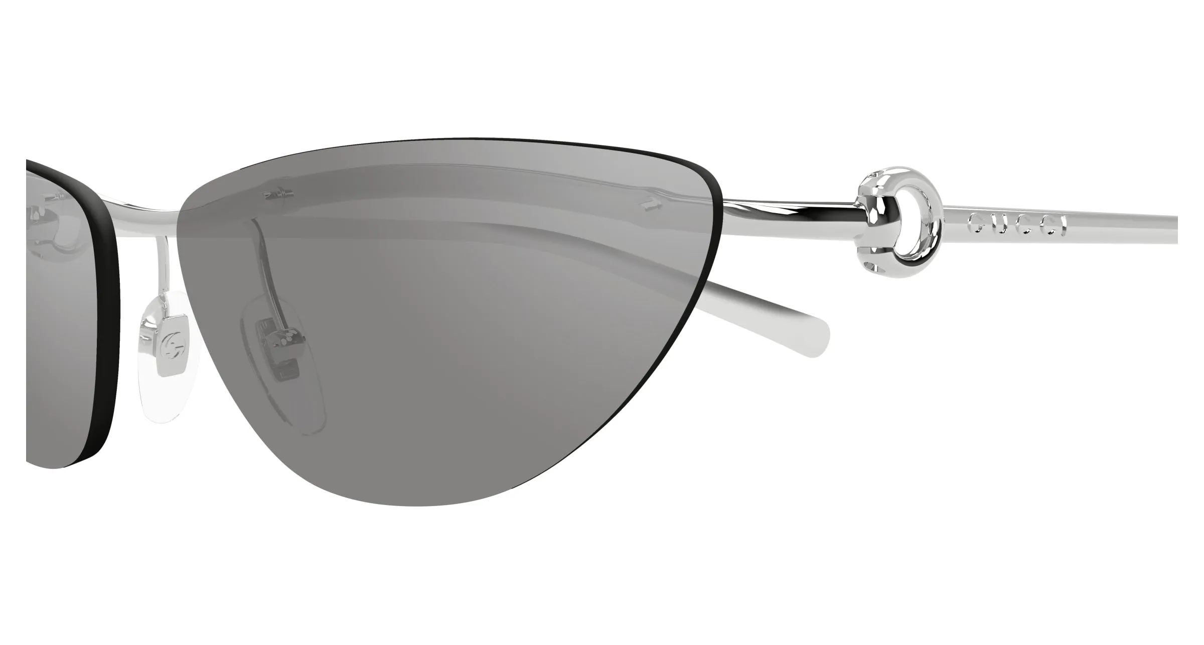 Gucci GG1701S 002 Occhiali da sole Metallo Argento Grigio Cat Eye - immagine 3