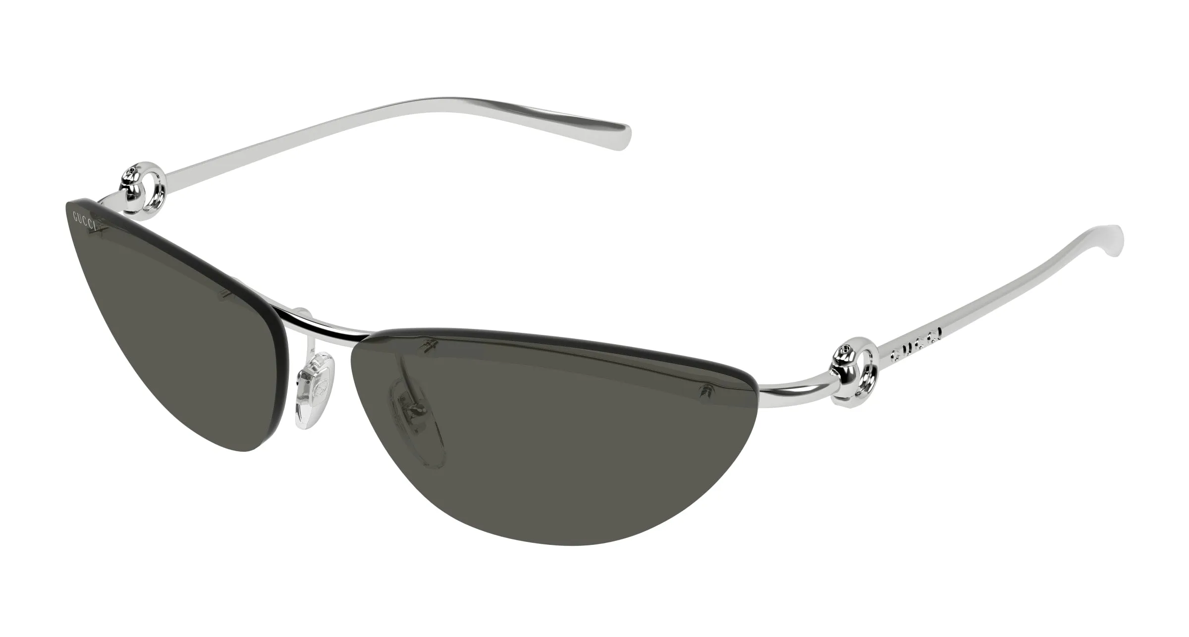 Gucci GG1701S 001 Occhiali da sole Metallo Argento Grigio Cat Eye - immagine 1