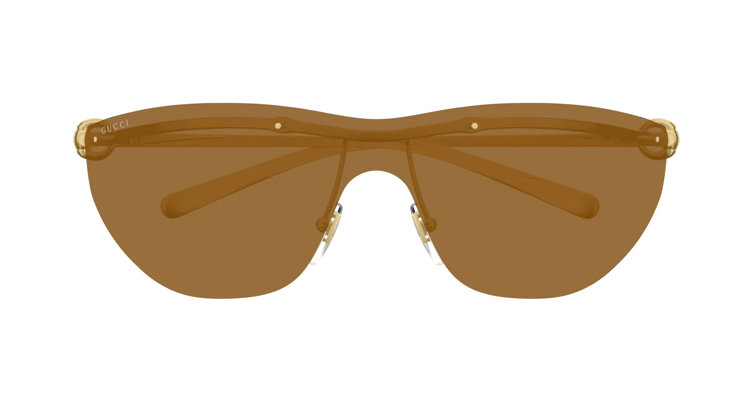 Gucci GG1700S 004 Occhiali da sole Metallo Oro Marrone Maschera - immagine 2