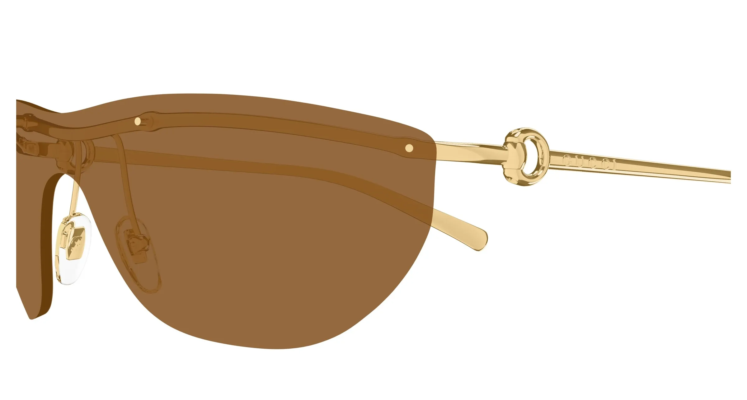 Gucci GG1700S 004 Occhiali da sole Metallo Oro Marrone Maschera - immagine 3