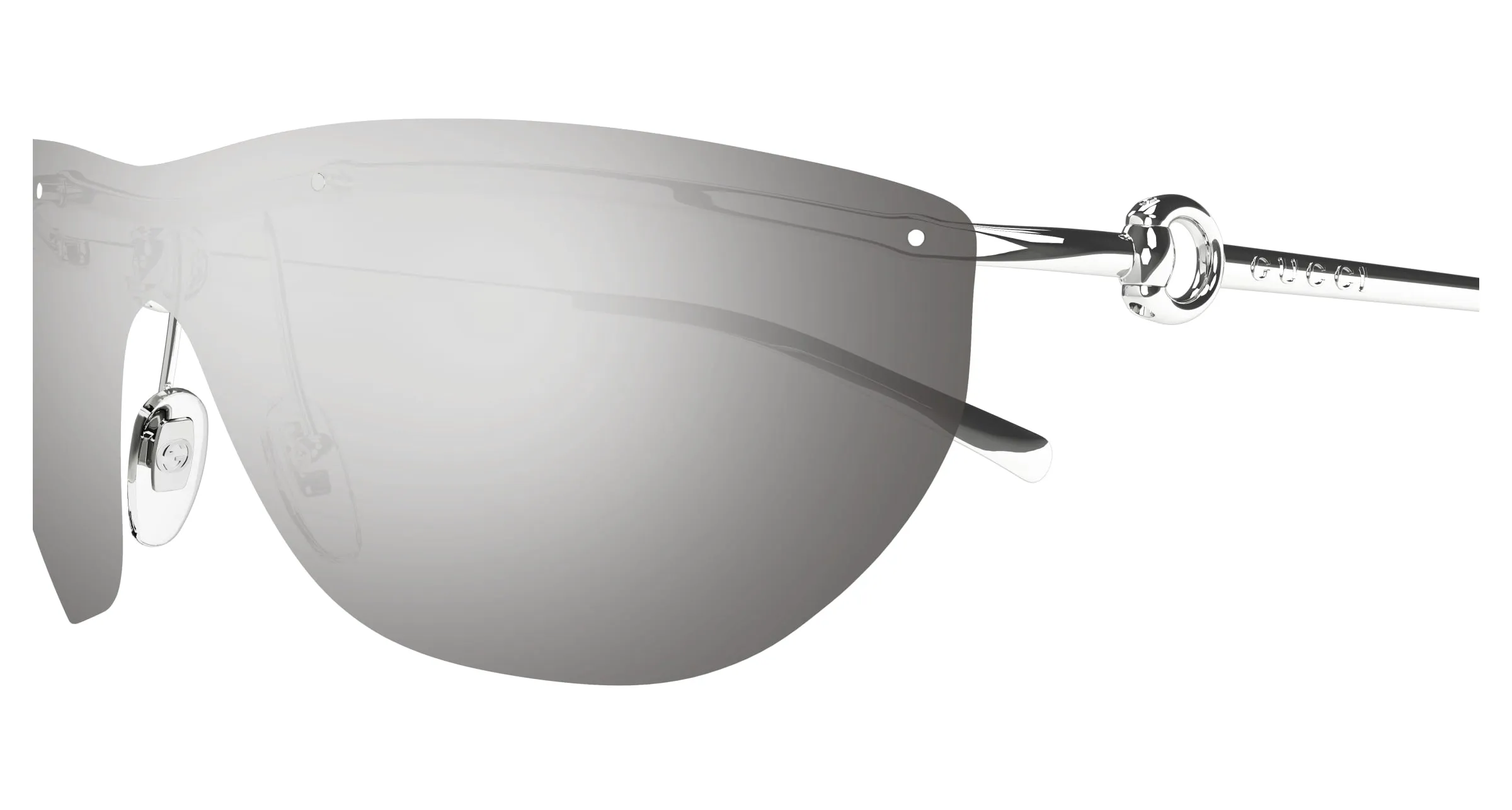 Gucci GG1700S 002 Occhiali da sole Metallo Argento Argento Maschera - immagine 3