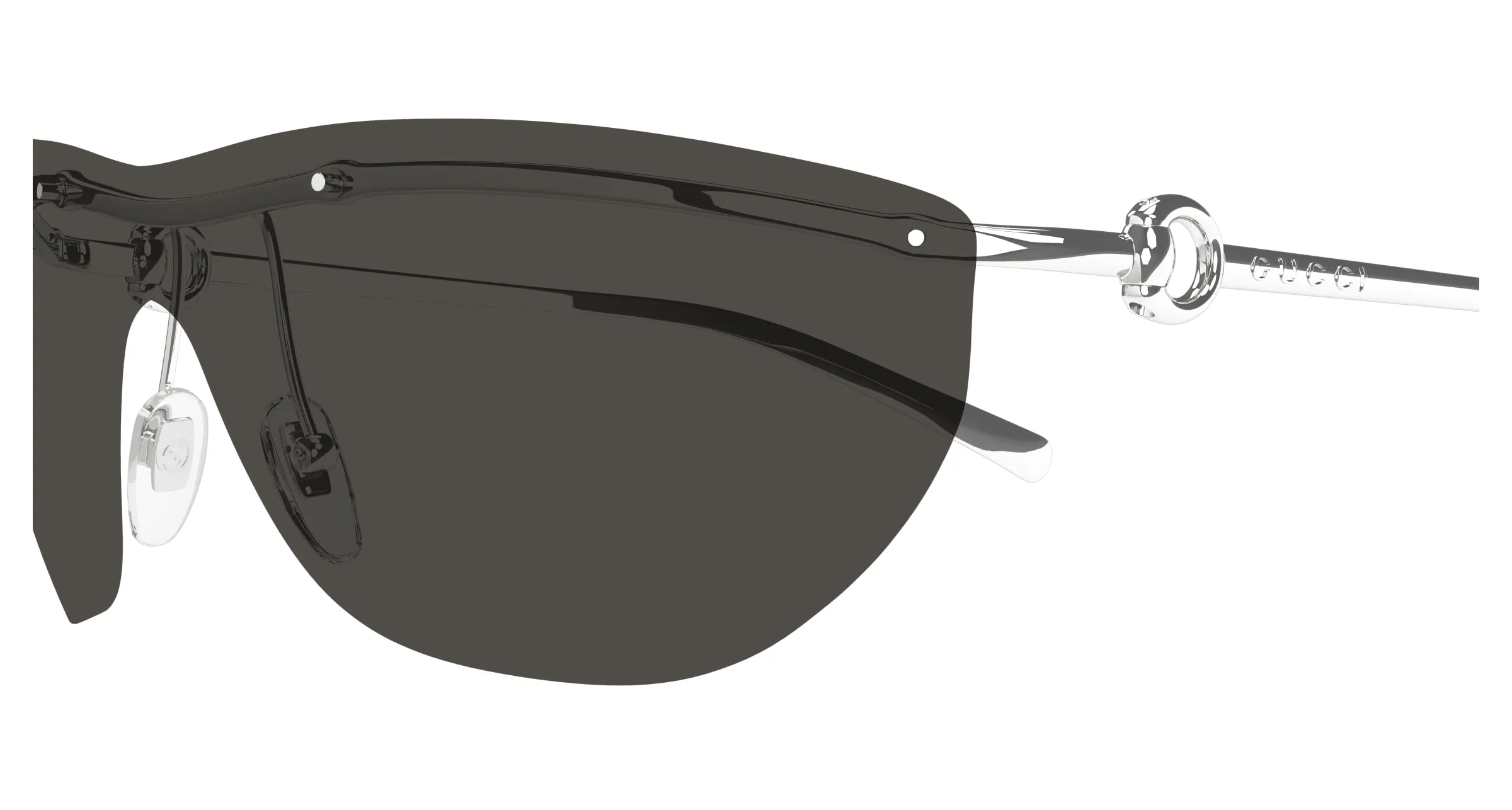 Gucci GG1700S 001 Occhiali da sole Metallo Argento Grigio Maschera - immagine 3