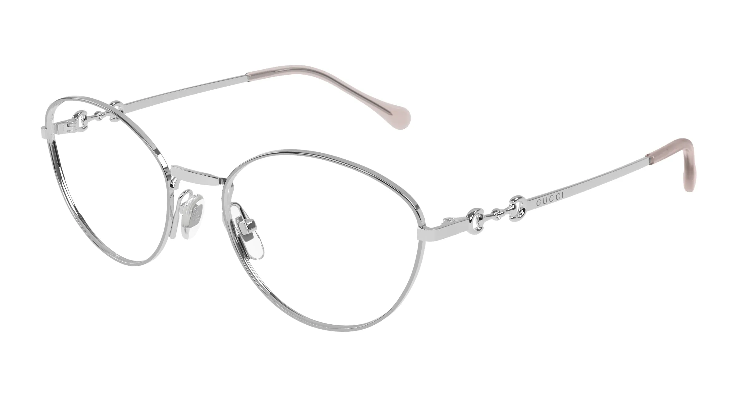 Gucci GG1699O 004 Montature da vista Metallo Argento Trasparente Cat Eye - immagine 1