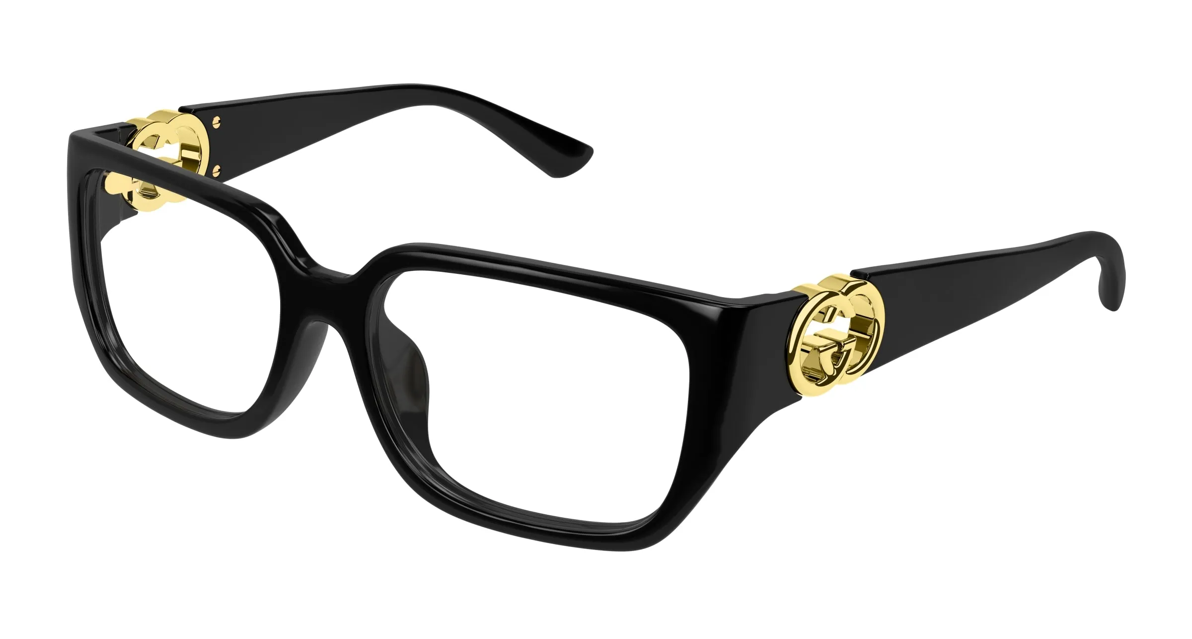 Gucci GG1694OA 001 Montature da vista Iniettato Nero Trasparente Squadrata - immagine 1